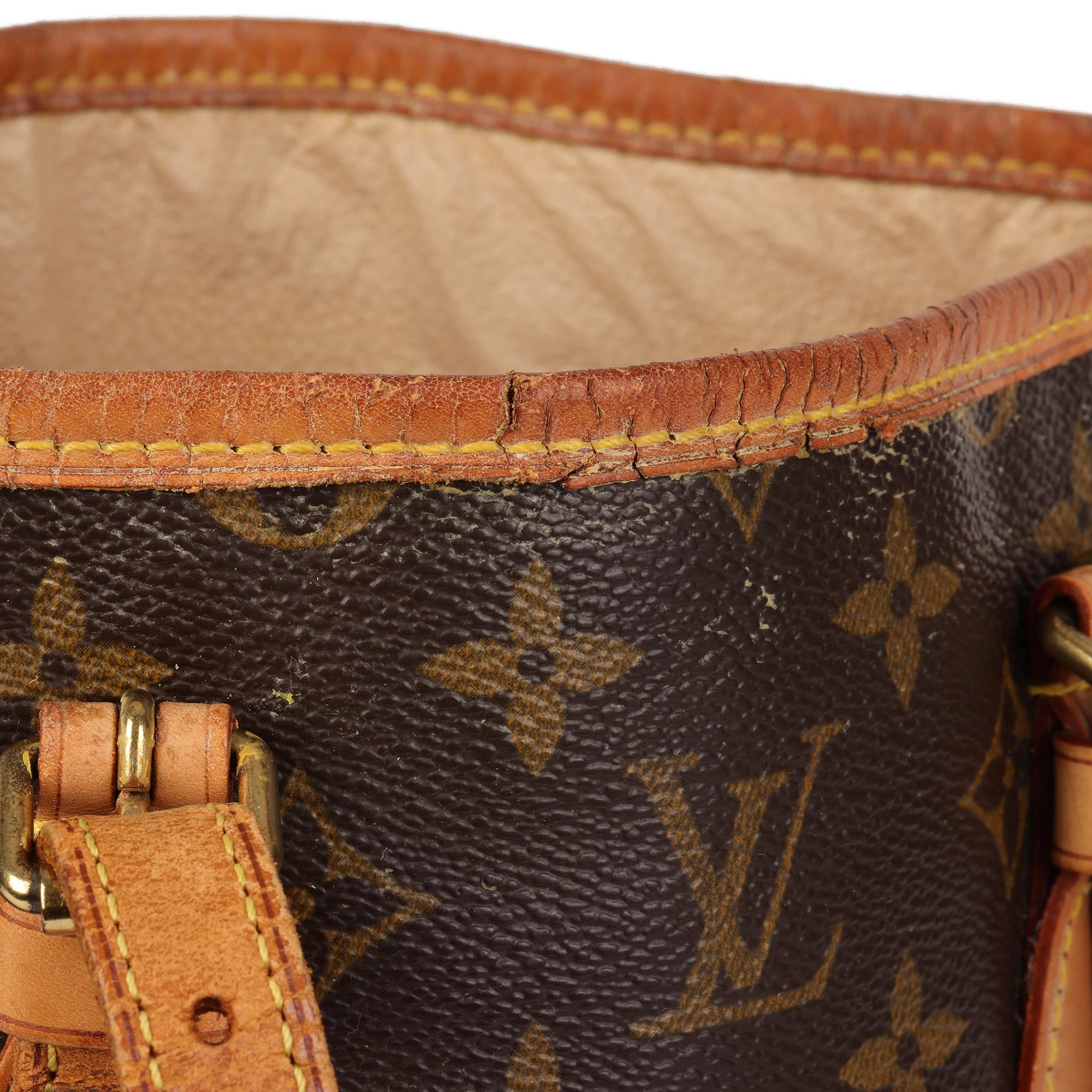 LOUIS VUITTON Brown Monogram Coated Canvas & Vachetta Leather Vintage Bucket Bag 7