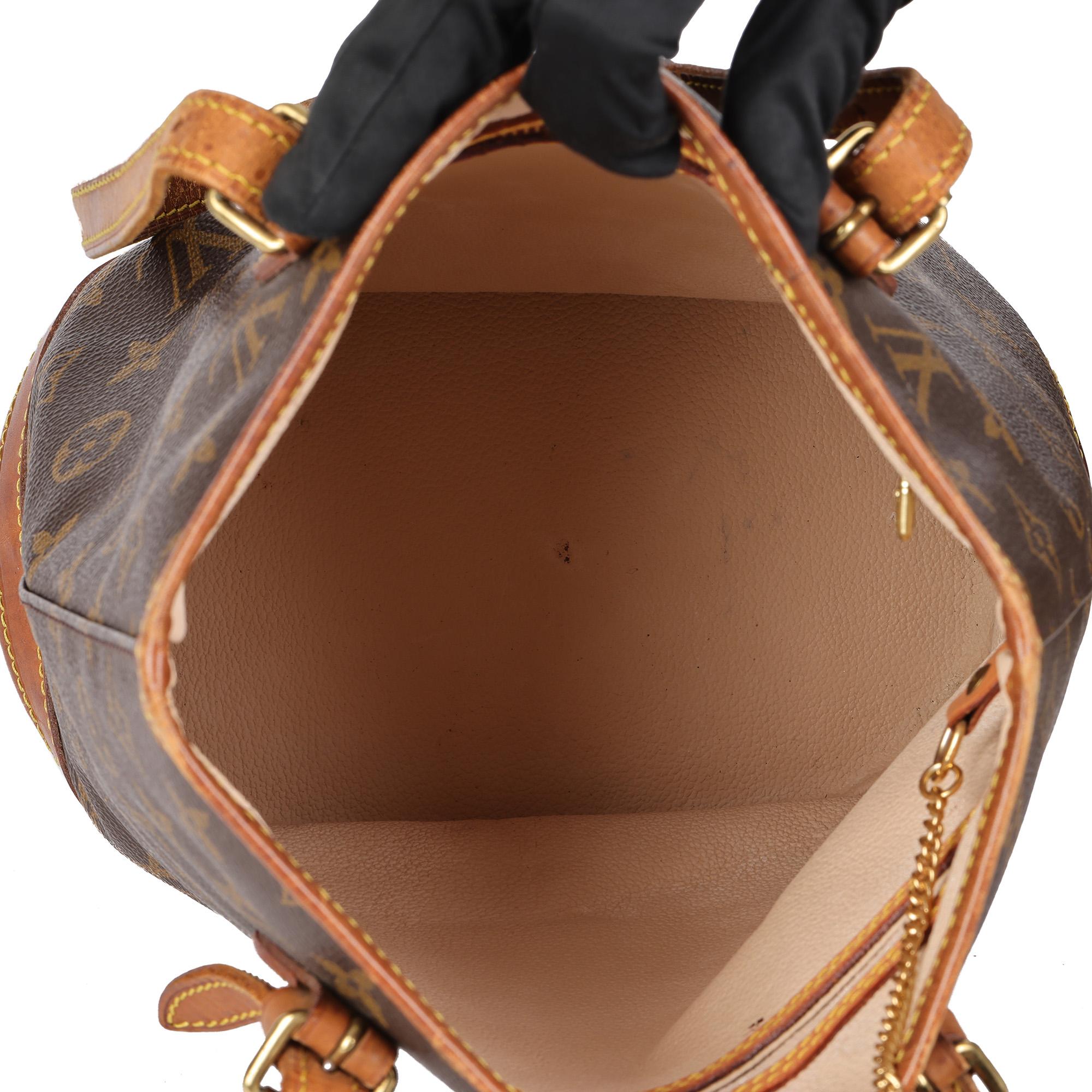 LOUIS VUITTON Brown Monogram Coated Canvas & Vachetta Leather Vintage Bucket Bag 8