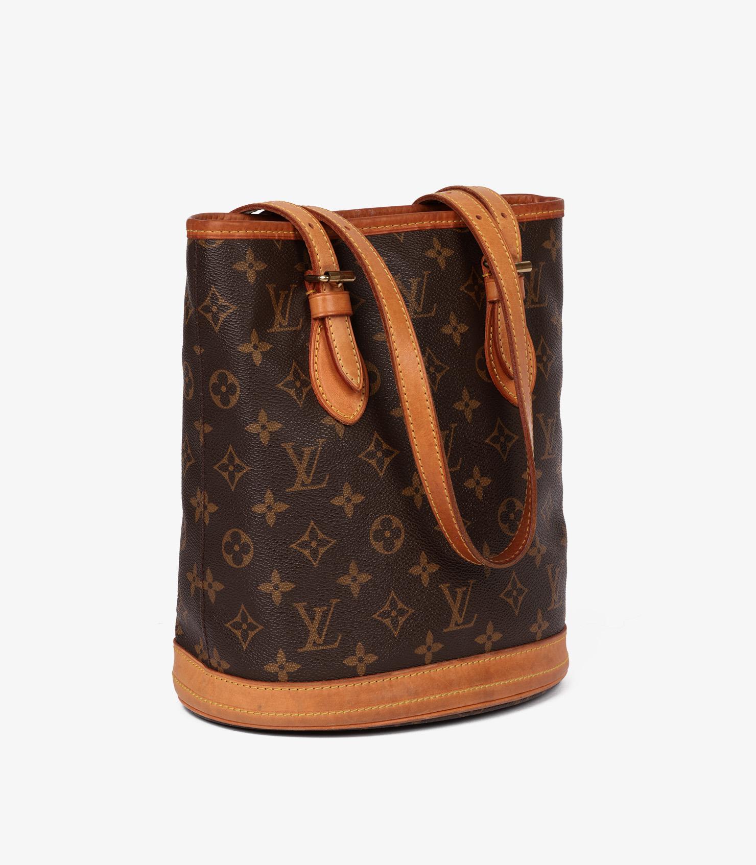 Louis Vuitton Brown Monogram Coated Canvas & Vachetta Leather Vintage Bucket Bag PM with Pouch

Product Details
Xupes Ref: CB1249
Brand: Louis Vuitton
Model: Bucket Bag PM
Type: Tote, Shoulder
Serial Number: VI0060
Age: 2000
Accompanied By: Louis