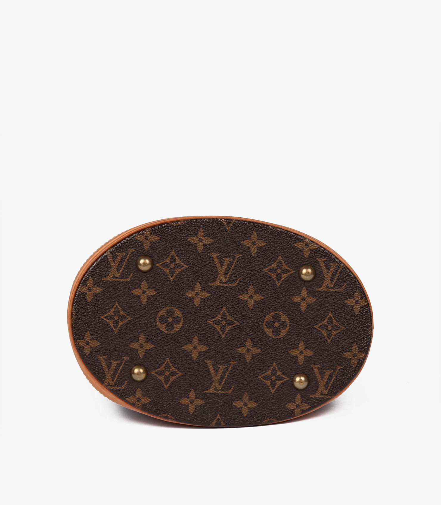 Louis Vuitton Brown Monogram Coated Canvas & Vachetta Leather Vintage Bucket Bag 1