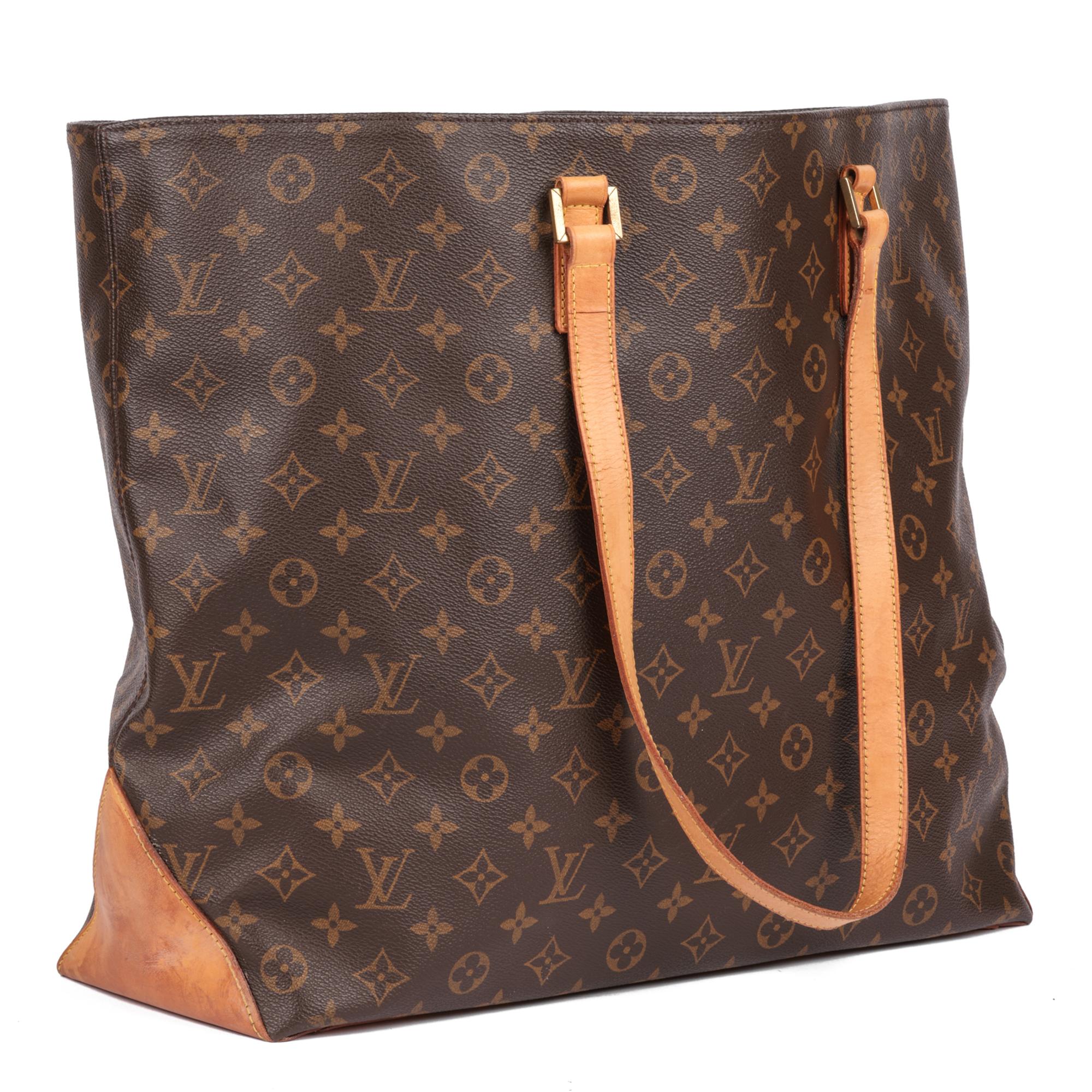 LOUIS VUITTON
Brown Monogram Coated Canvas & Vachetta Leather Vintage Cabas Alto XL

Serial Number: AR0010
Age (Circa): 2000
Authenticity Details: Date Stamp (Made in France)
Gender: Ladies
Type: Tote, Shoulder

Colour: Brown
Hardware: Golden