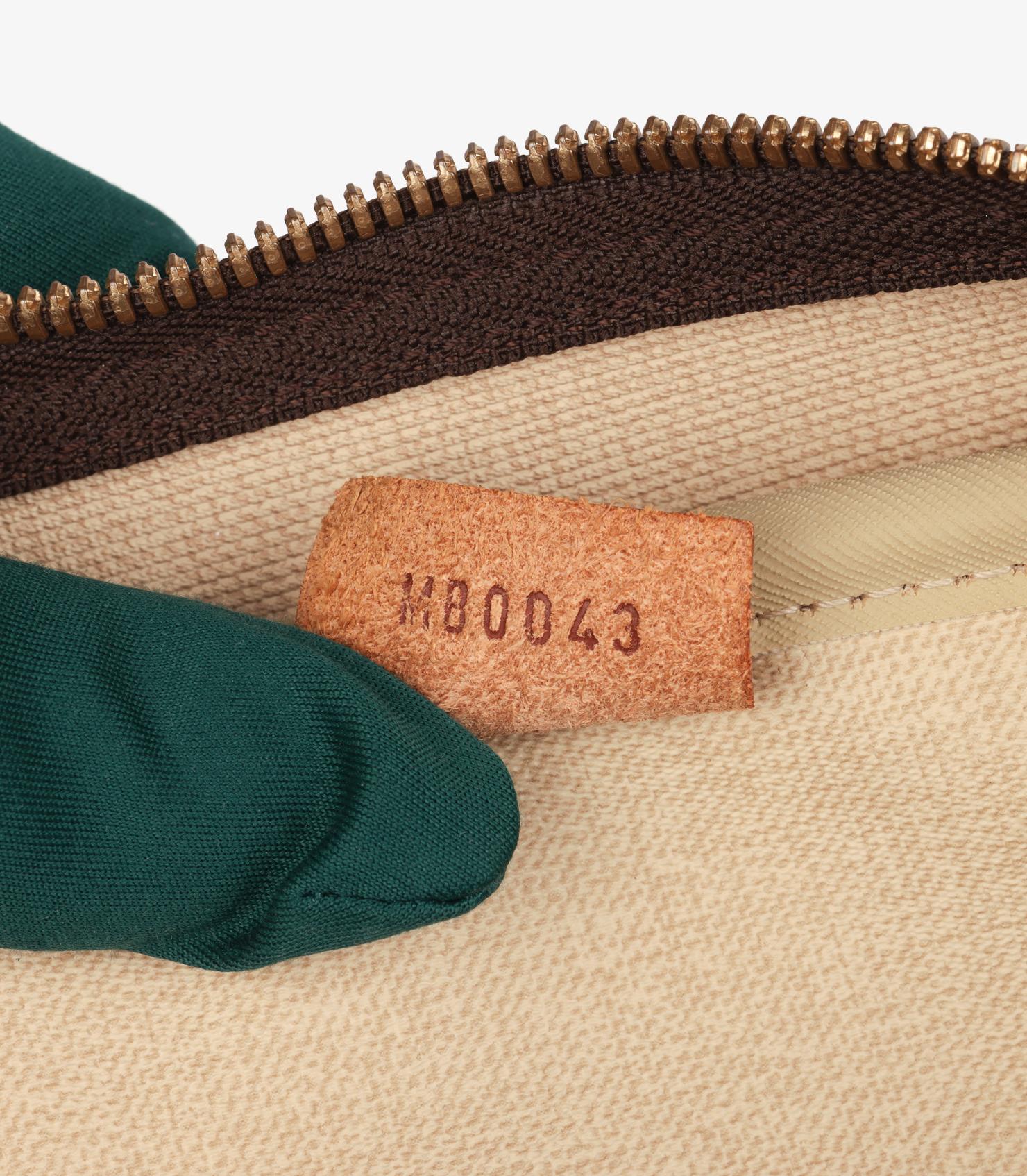 Louis Vuitton Brown Monogram Coated Canvas & Vachetta Leather Vintage Deauville en vente 6