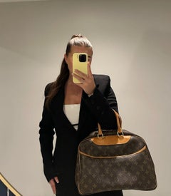 Louis Vuitton Brown Monogram Coated Canvas & Vachetta Leather Vintage Deauville