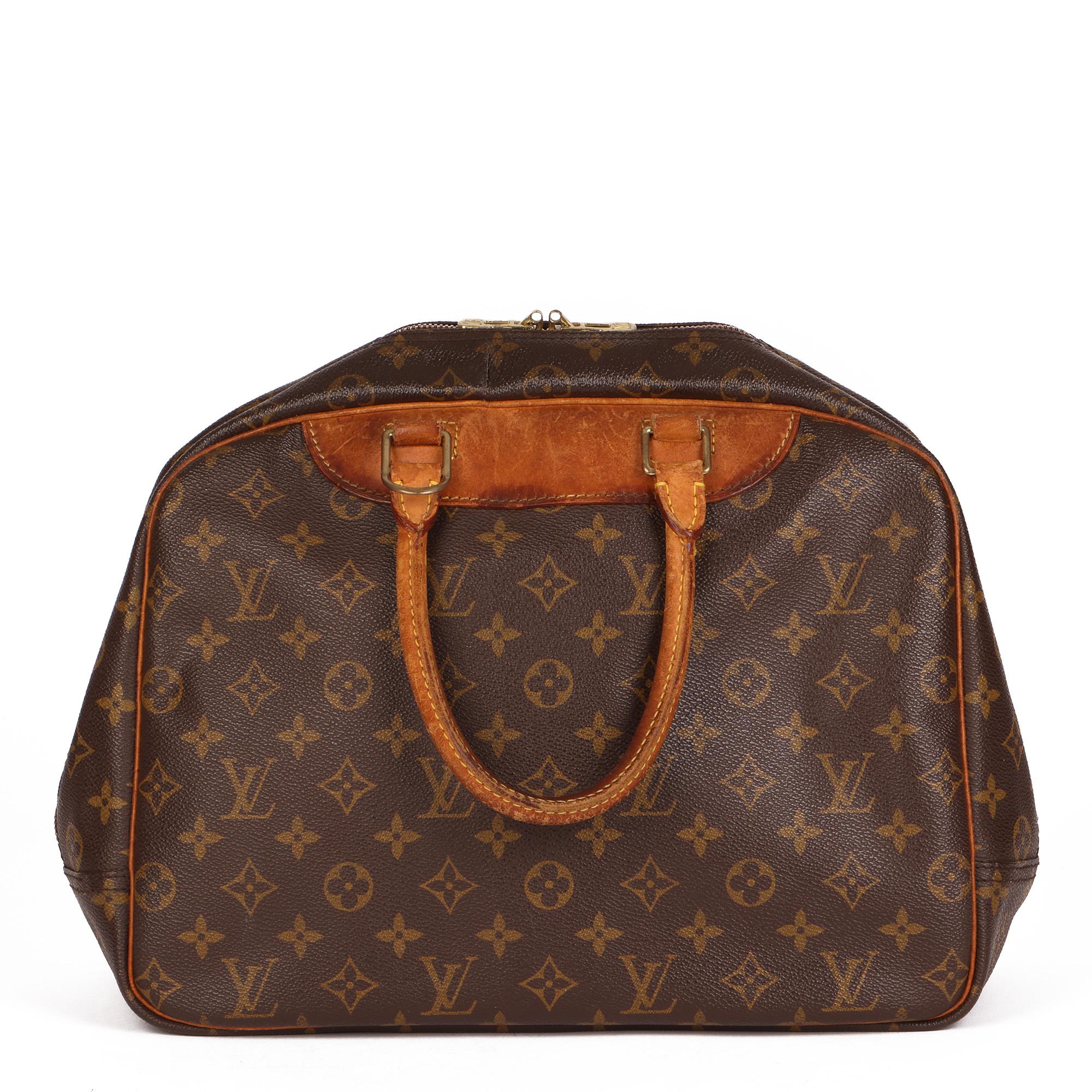 Louis Vuitton BROWN MONOGRAM COATED CANVAS & VACHETTA LEATHER VINTAGE DEAUVILLE Damen