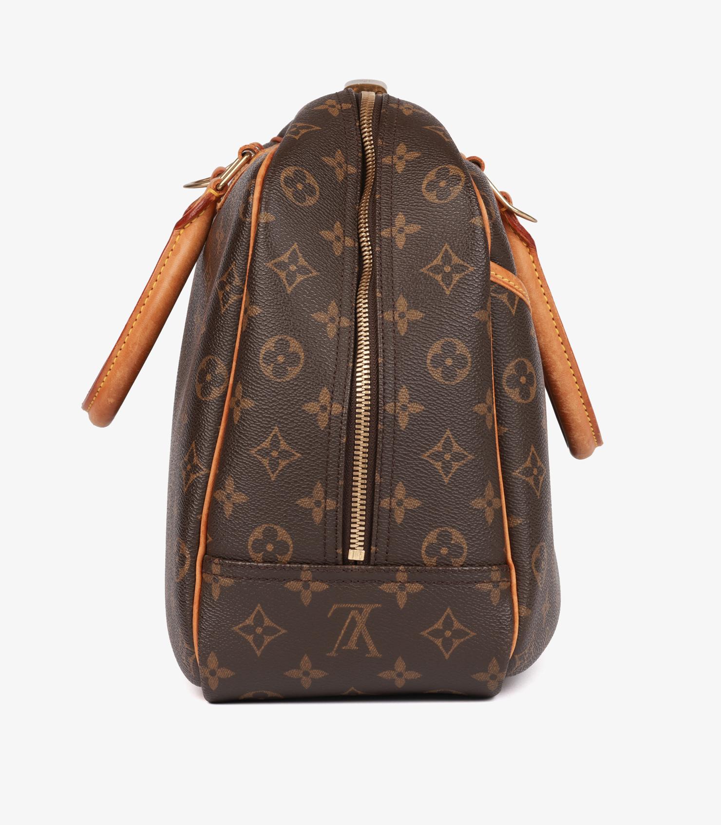 Louis Vuitton Brown Monogram Coated Canvas & Vachetta Leather Vintage Deauville Unisexe en vente