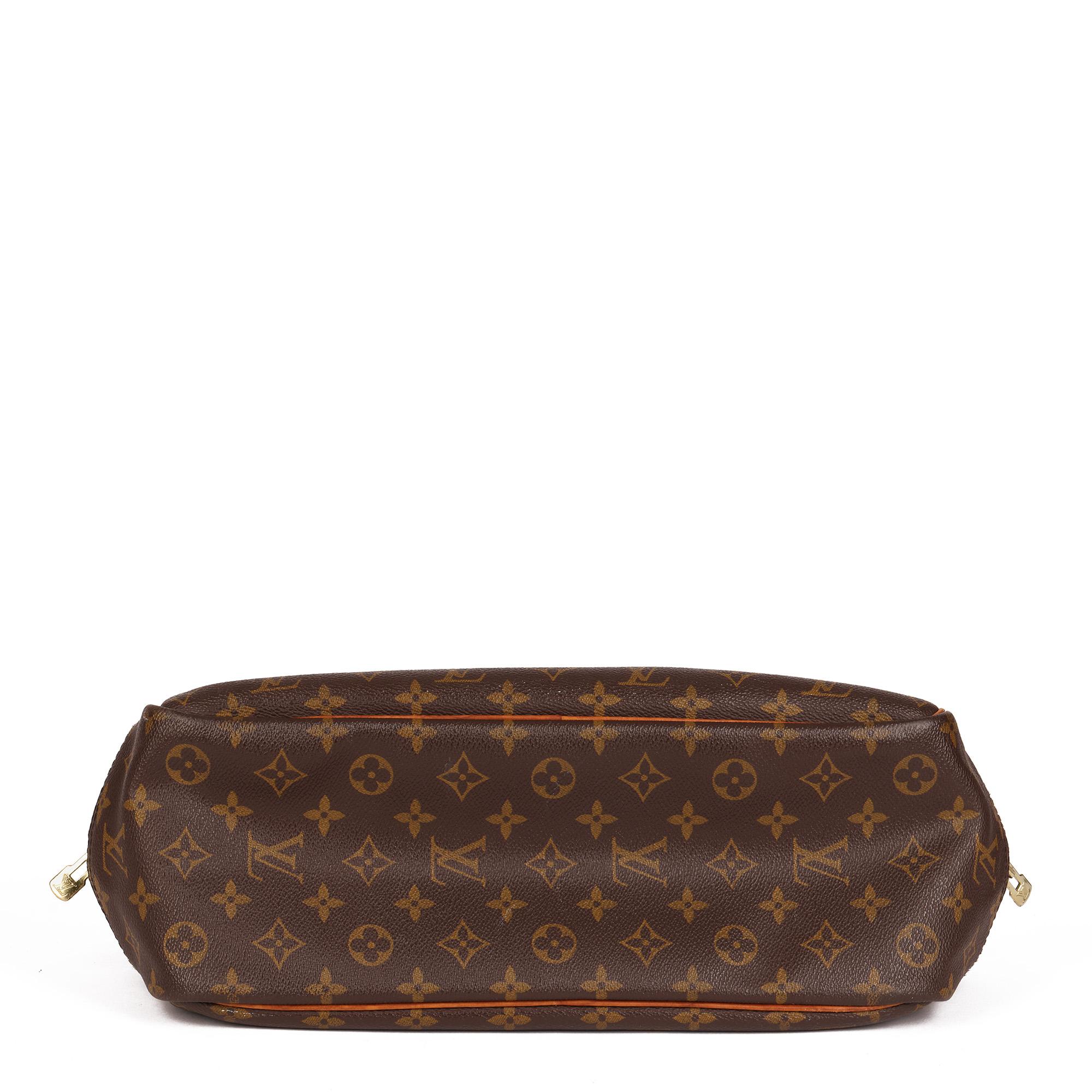 Brown Louis Vuitton BROWN MONOGRAM COATED CANVAS & VACHETTA LEATHER VINTAGE DEAUVILLE