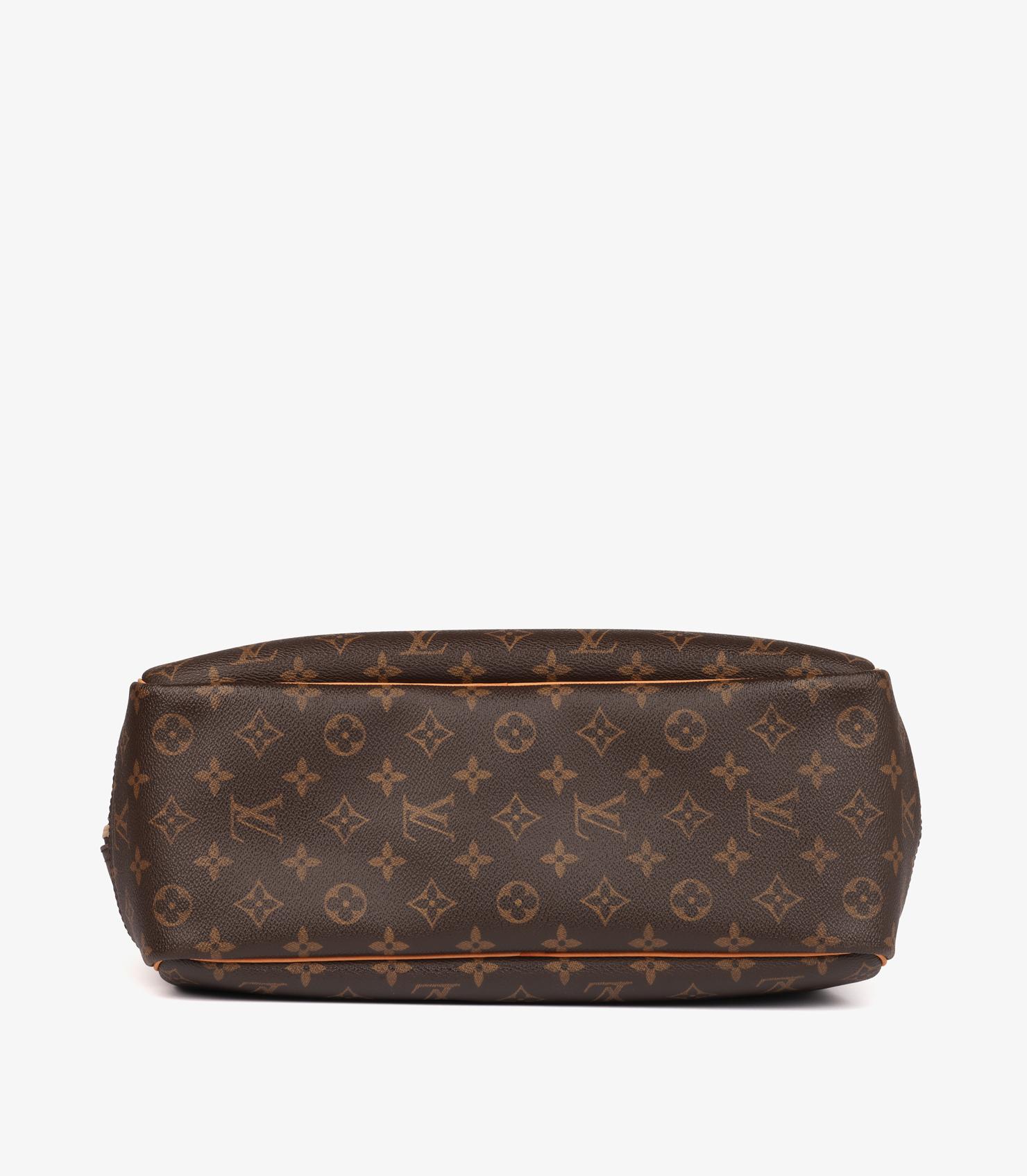 Louis Vuitton Brown Monogram Coated Canvas & Vachetta Leather Vintage Deauville en vente 1