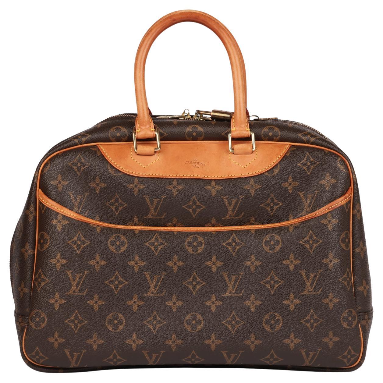 Louis Vuitton Braunes Monogram beschichtetes Segeltuch & Vachetta Leder Vintage Deauville