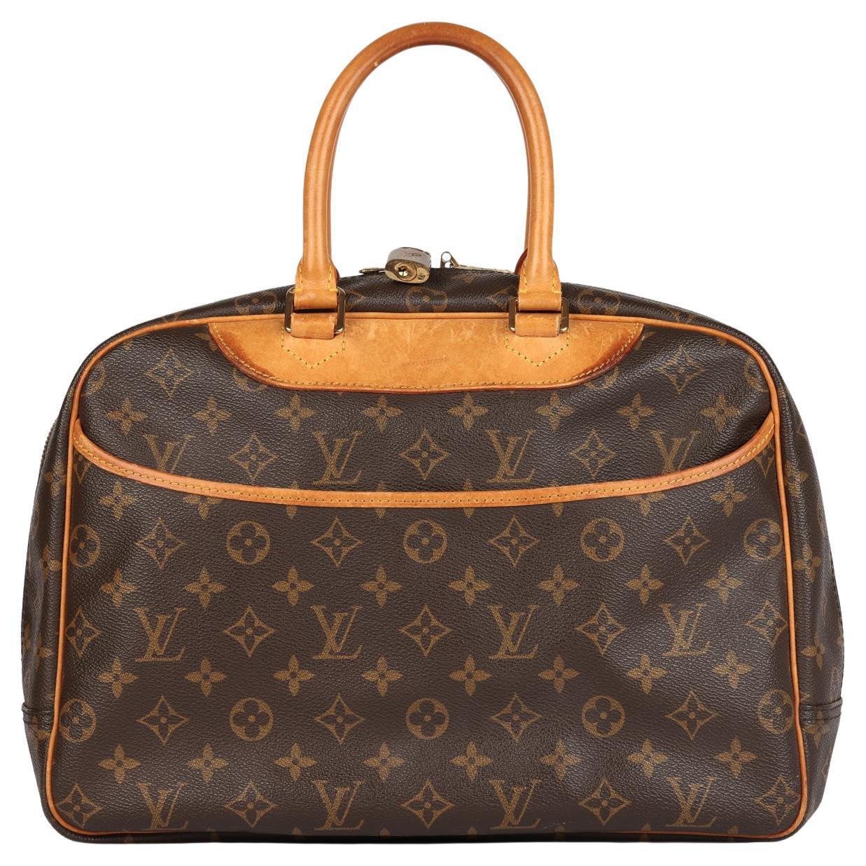 Louis Vuitton Brown Monogram Coated Canvas & Vachetta Leather Vintage Deauville