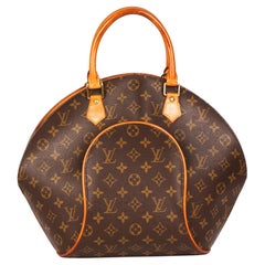 LOUIS VUITTON Brown Monogram Coated Canvas & Vachetta Leather Vintage Ellipse MM