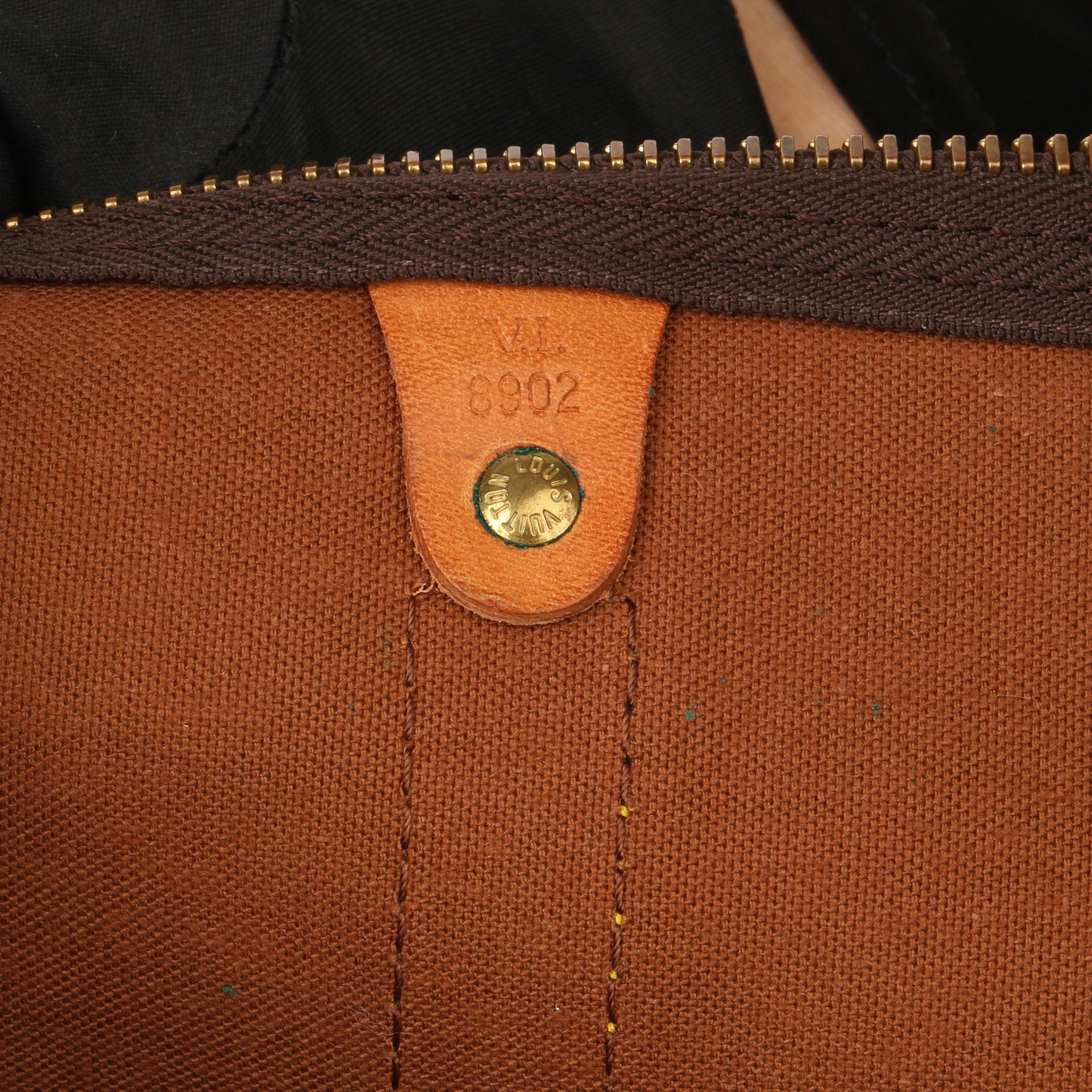 Louis Vuitton Brown Monogram Coated Canvas & Vachetta Leather Vintage Keepall 45 5