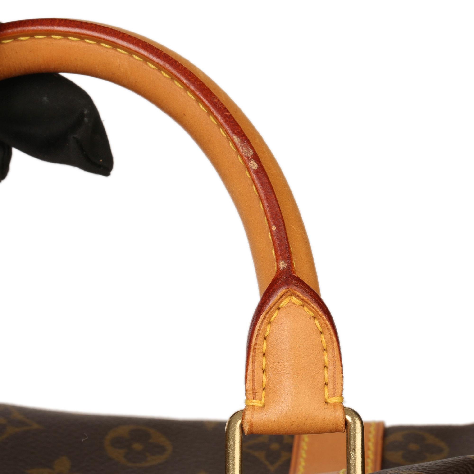 Louis Vuitton Brown Monogram Coated Canvas & Vachetta Leather Vintage Keepall 45 8