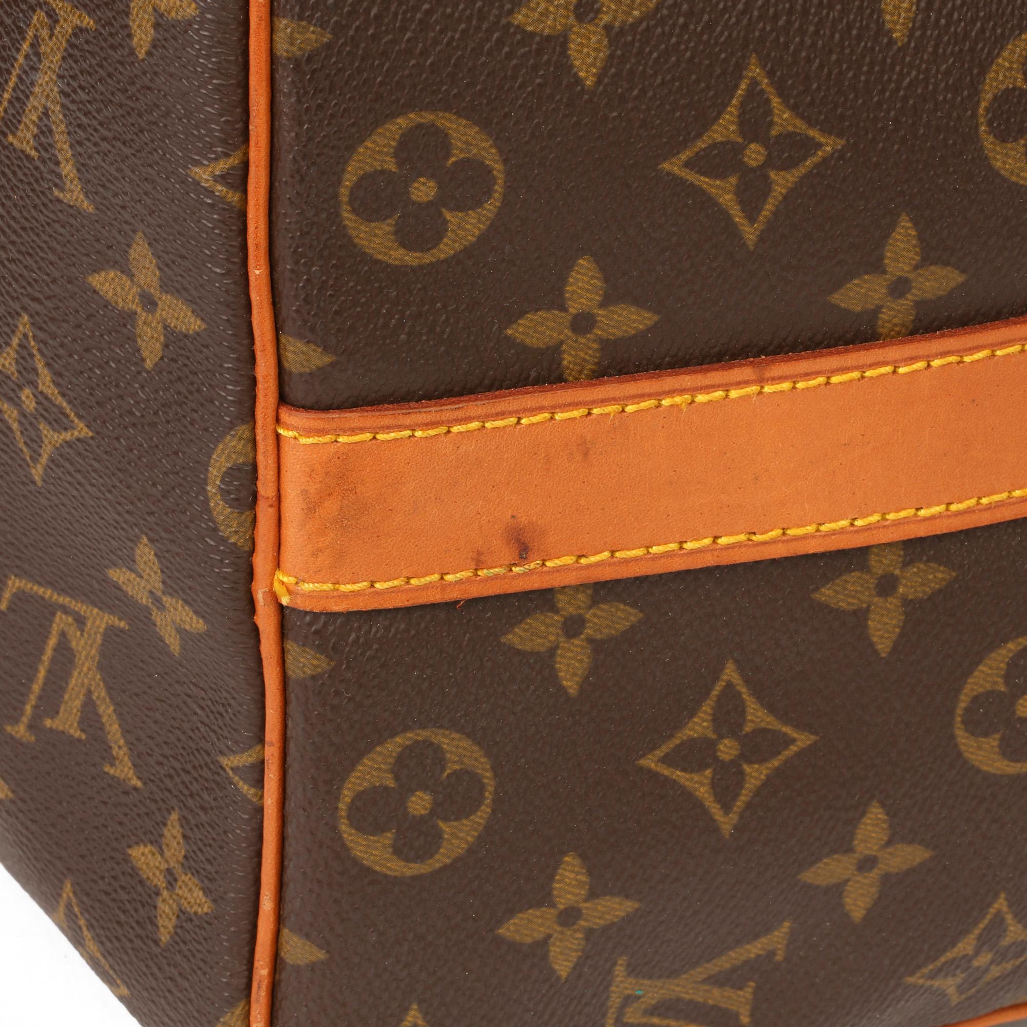 Louis Vuitton Brown Monogram Coated Canvas & Vachetta Leather Vintage Keepall 45 8