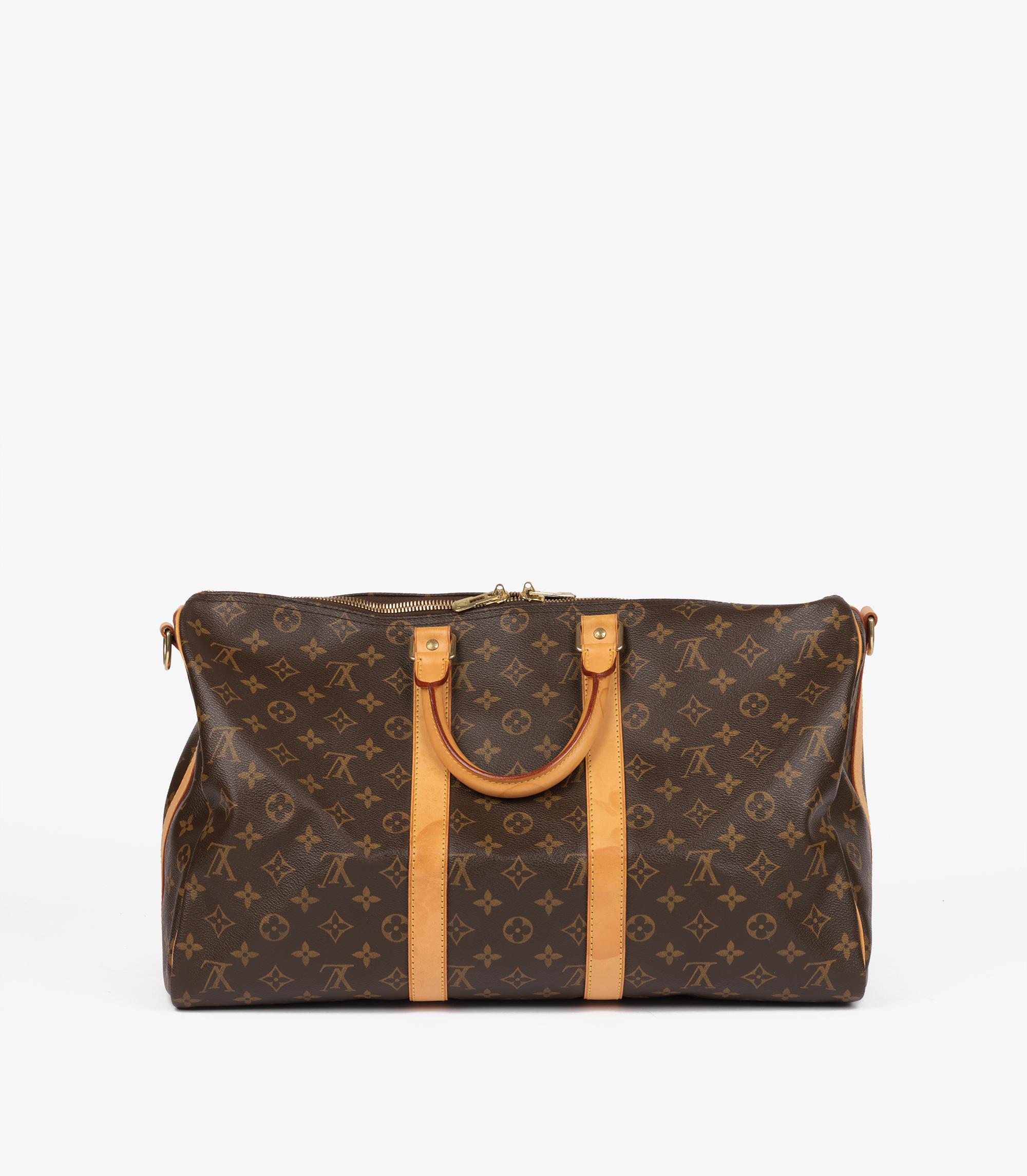 Louis Vuitton Brown Monogram Coated Canvas & Vachetta Leather Vintage Keepall 45 im Zustand „Hervorragend“ im Angebot in Bishop's Stortford, Hertfordshire