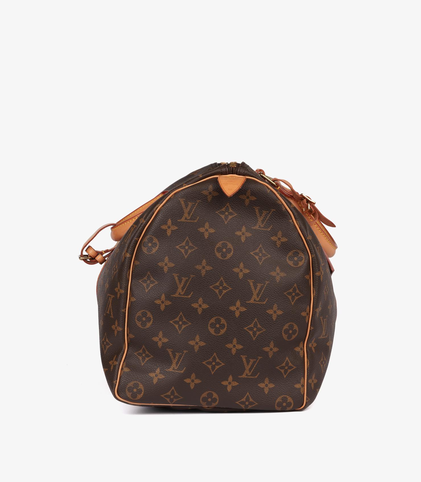 Louis Vuitton Monograma Marrón Lona Recubierta y Piel Vachetta Keepall Vintage 45 en Bueno estado para la venta en Bishop's Stortford, Hertfordshire