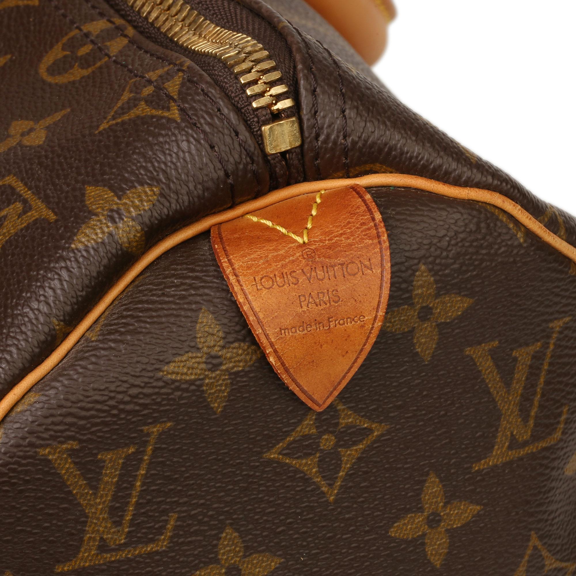 Louis Vuitton Brown Monogram Coated Canvas & Vachetta Leather Vintage Keepall 45 2