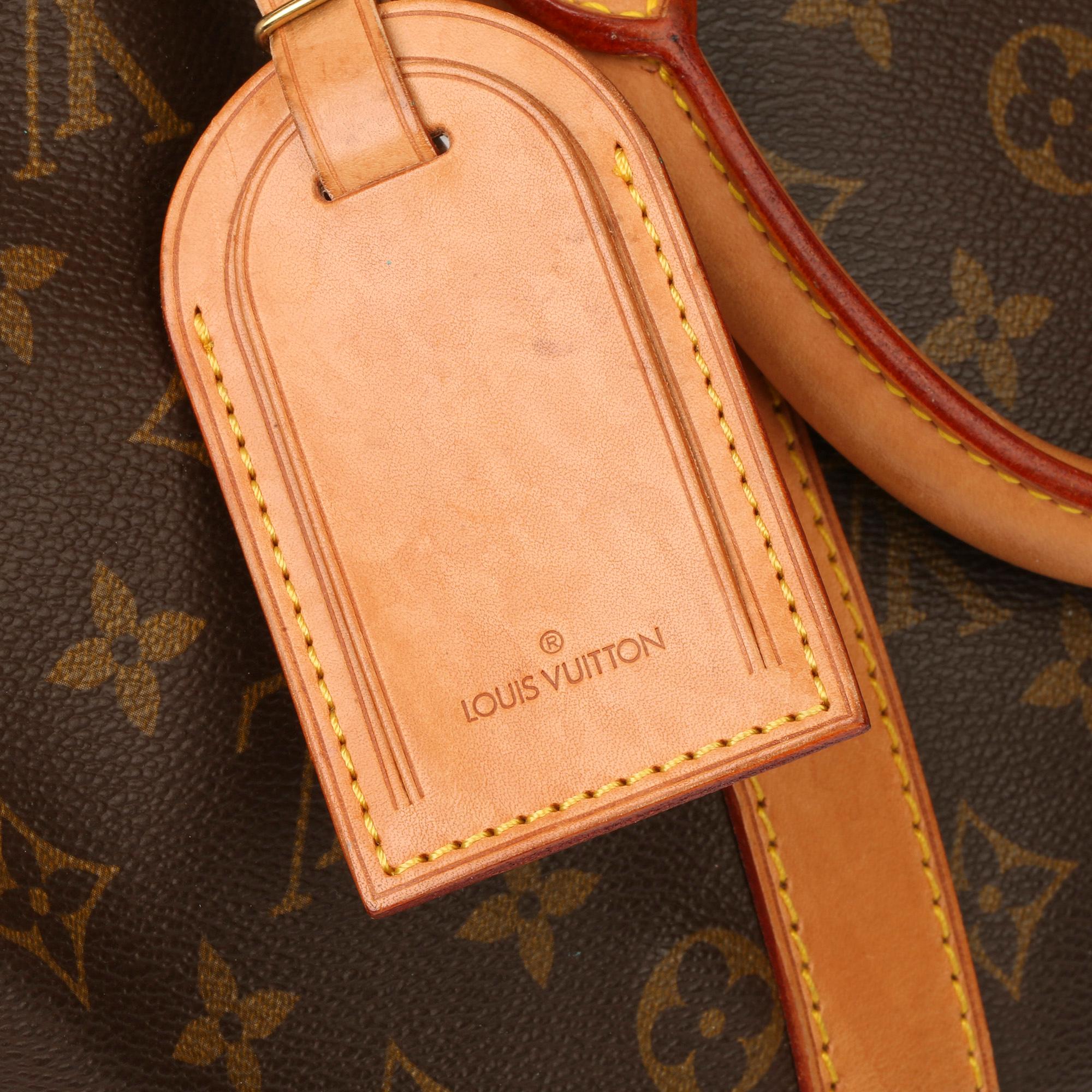 Louis Vuitton Brown Monogram Coated Canvas & Vachetta Leather Vintage Keepall 45 3
