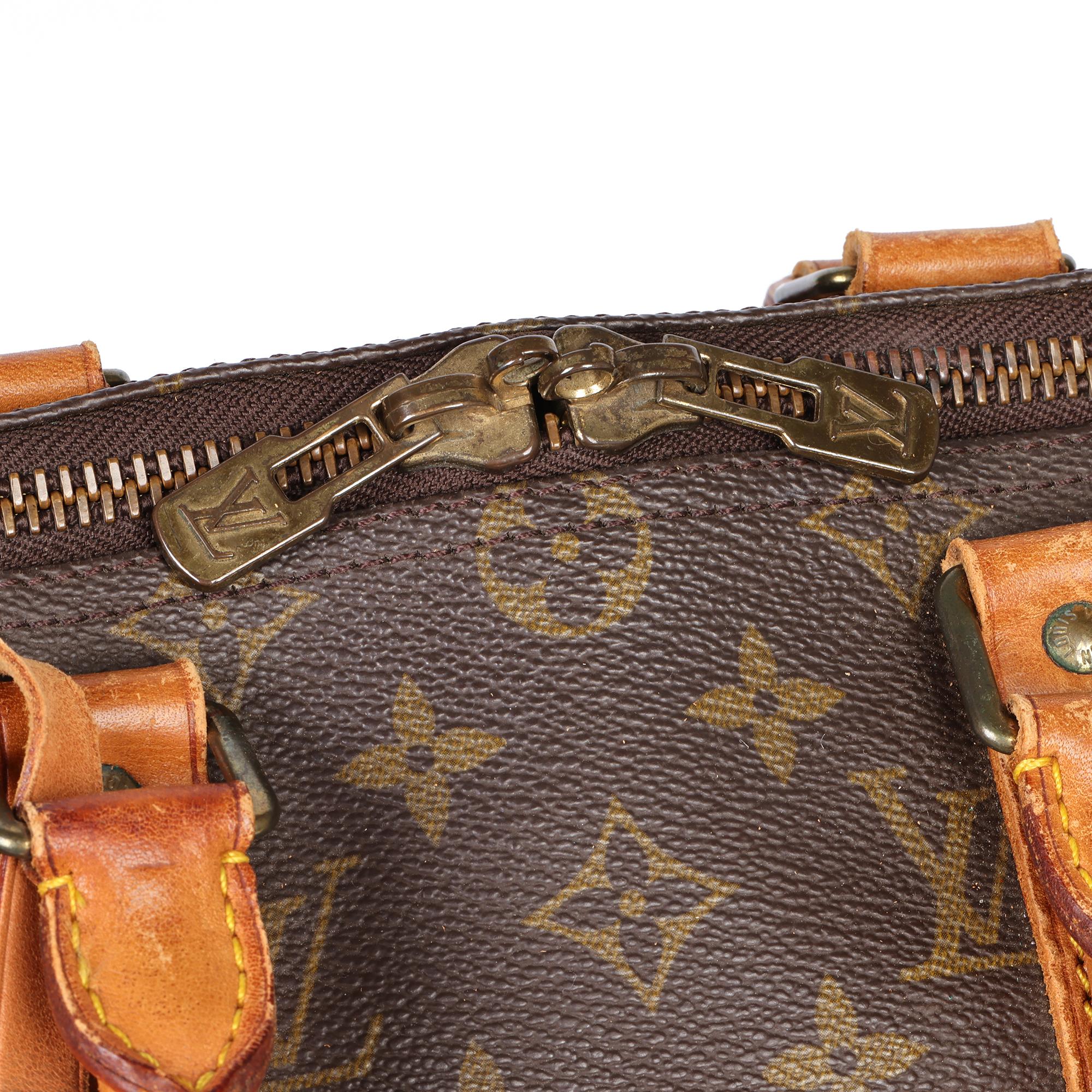 Women's LOUIS VUITTON Brown Monogram Coated Canvas & Vachetta Leather Vintage Keepall 45