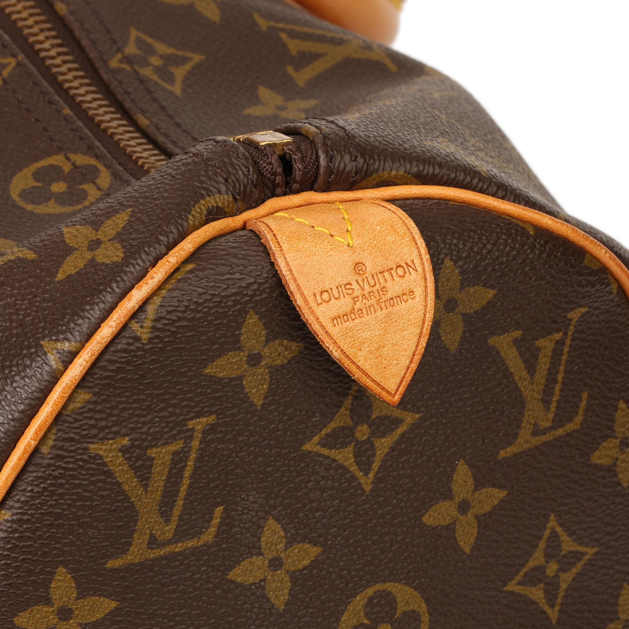 Louis Vuitton Brown Monogram Coated Canvas & Vachetta Leather Vintage Keepall 45 4
