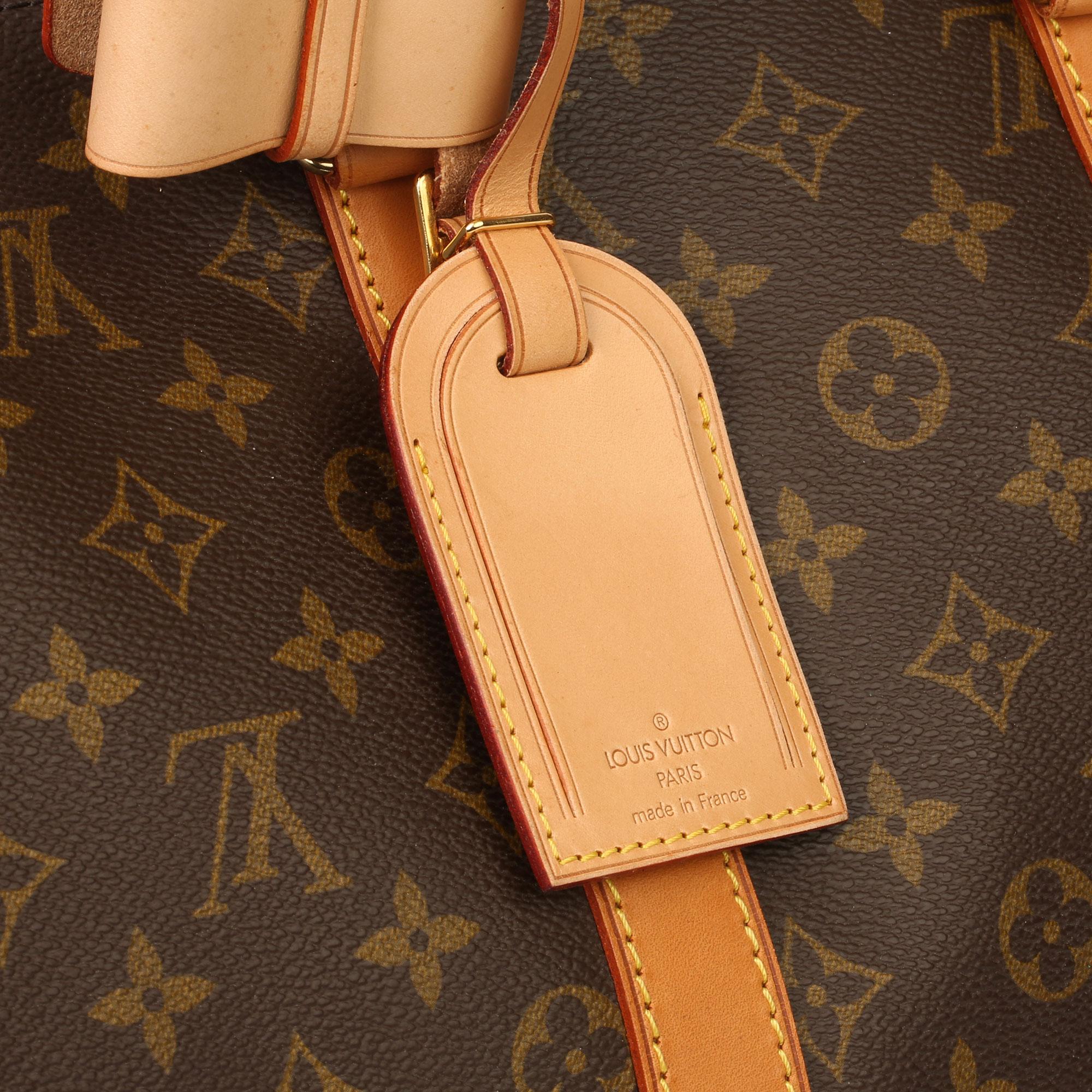 Louis Vuitton Brown Monogram Coated Canvas & Vachetta Leather Vintage Keepall 45 4