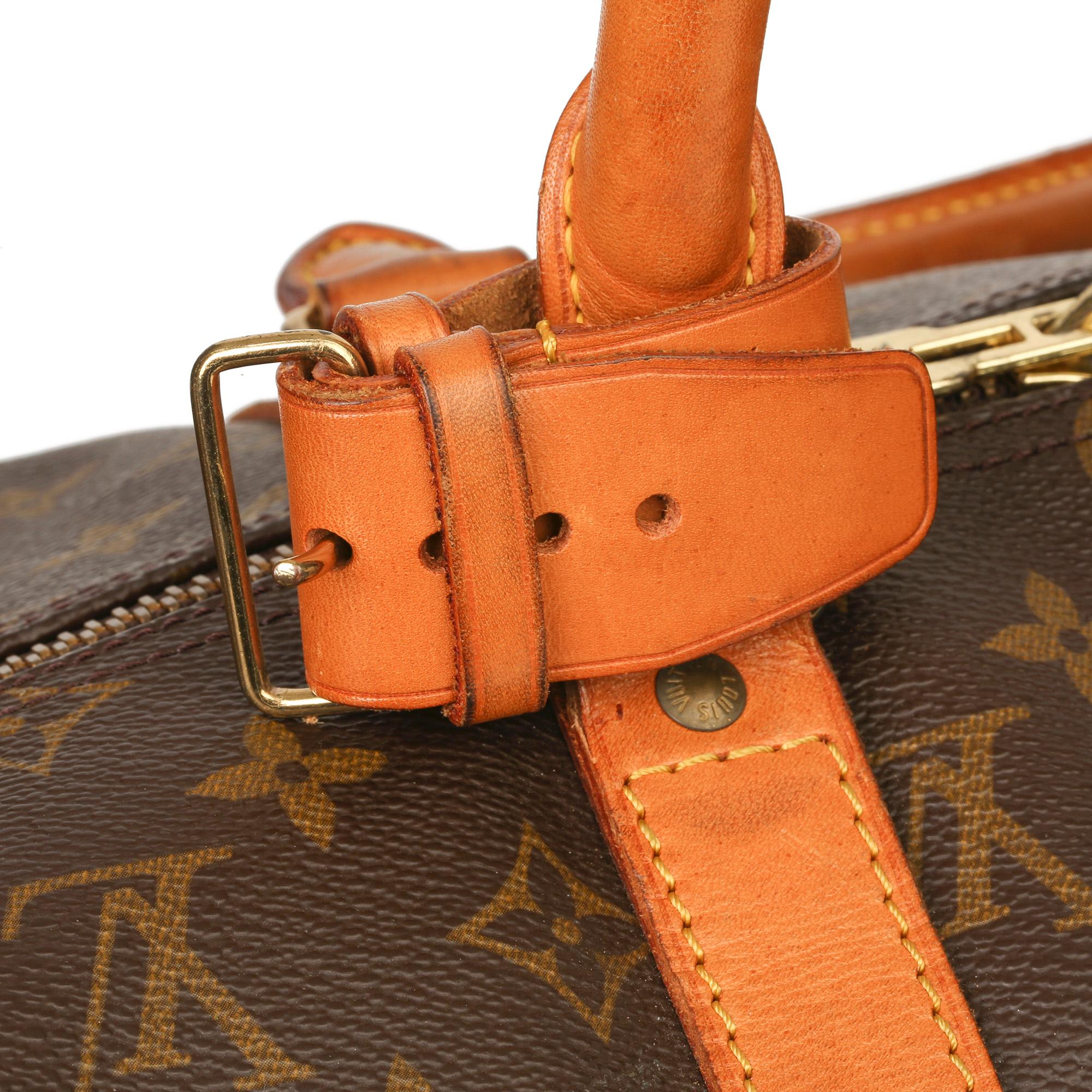 Louis Vuitton Brown Monogram Coated Canvas & Vachetta Leather Vintage Keepall 45 4