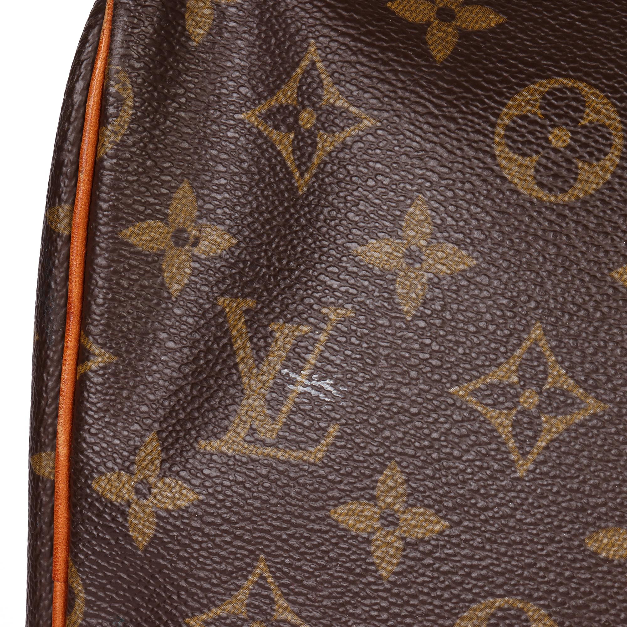 LOUIS VUITTON Brown Monogram Coated Canvas & Vachetta Leather Vintage Keepall 45 2