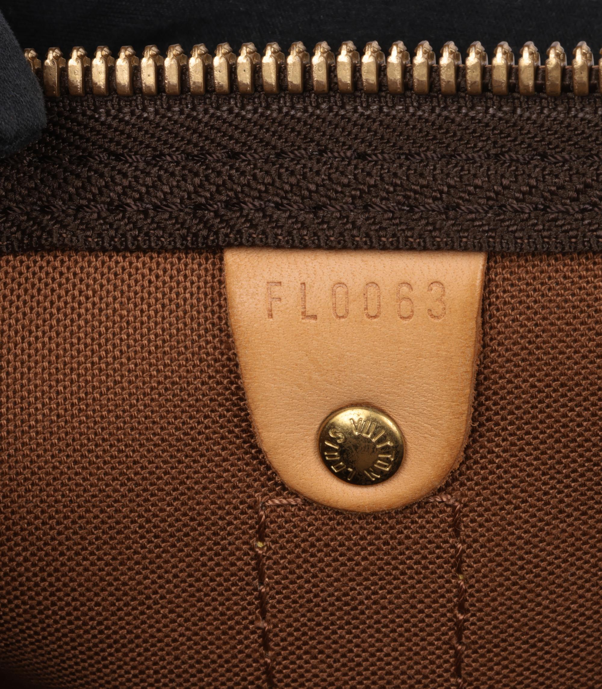 Louis Vuitton Brown Monogram Coated Canvas & Vachetta Leather Vintage Keepall 45 im Angebot 4