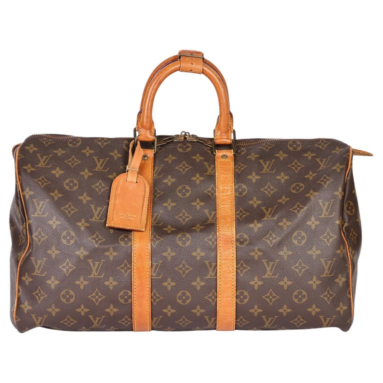 Louis+Vuitton+Keepall+Duffle+45+Brown+Canvas+Monogram for sale online