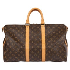 Louis Vuitton Brown Monogram Coated Canvas & Vachetta Leather Vintage Keepall 45