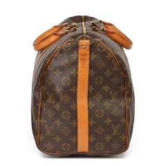Louis Vuitton Brown Monogram Coated Canvas & Vachetta Leather Vintage Keepall 50