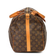 Louis Vuitton Brown Monogram Coated Canvas & Vachetta Leather Vintage Keepall 50