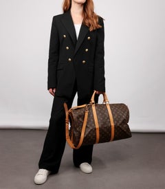 Louis Vuitton Brown Monogram Coated Canvas & Vachetta Leather Vintage Keepall 50