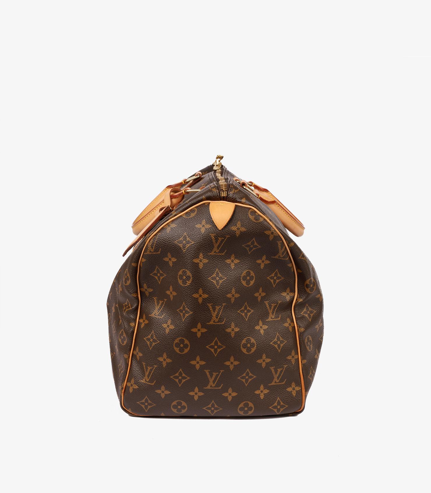 Louis Vuitton Brown Monogram Coated Canvas & Vachetta Leather Vintage Keepall 50 1