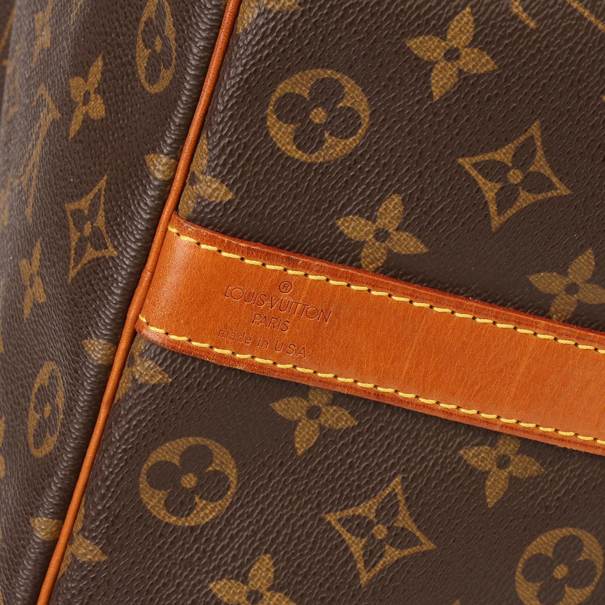 Louis Vuitton Brown Monogram Coated Canvas & Vachetta Leather Vintage Keepall 50 2