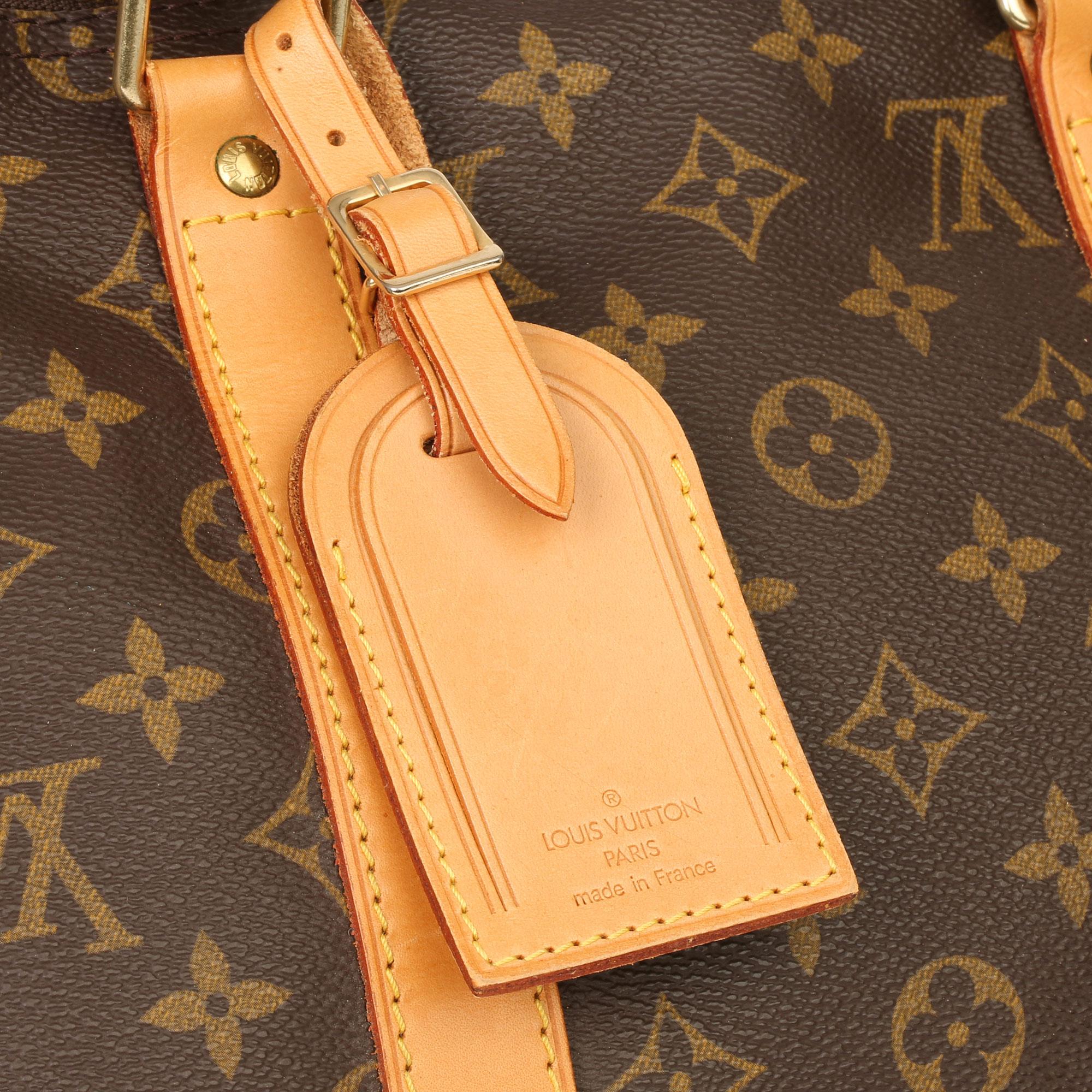 Louis Vuitton Brown Monogram Coated Canvas & Vachetta Leather Vintage Keepall 50 2