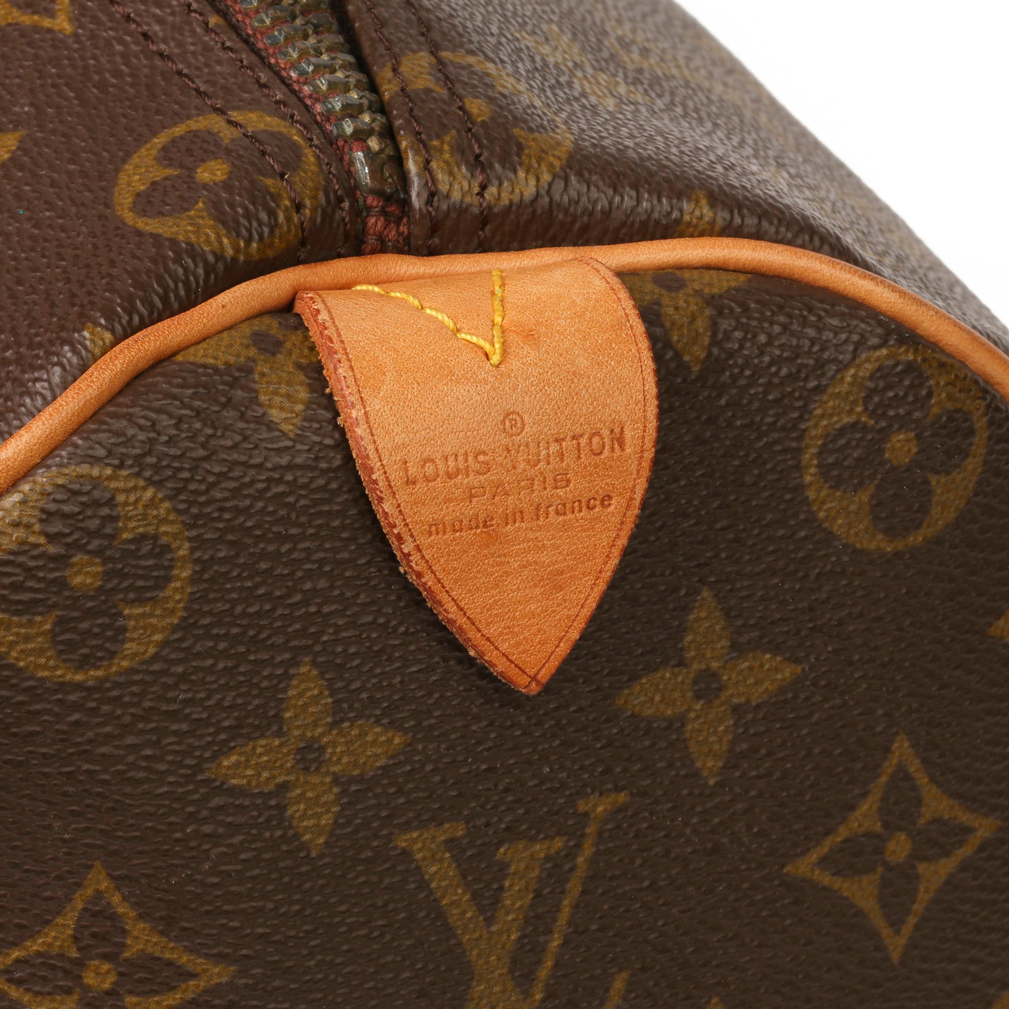 Women's or Men's Louis Vuitton Brown Monogram Coated Canvas & Vachetta Leather Vintage Keepall 50