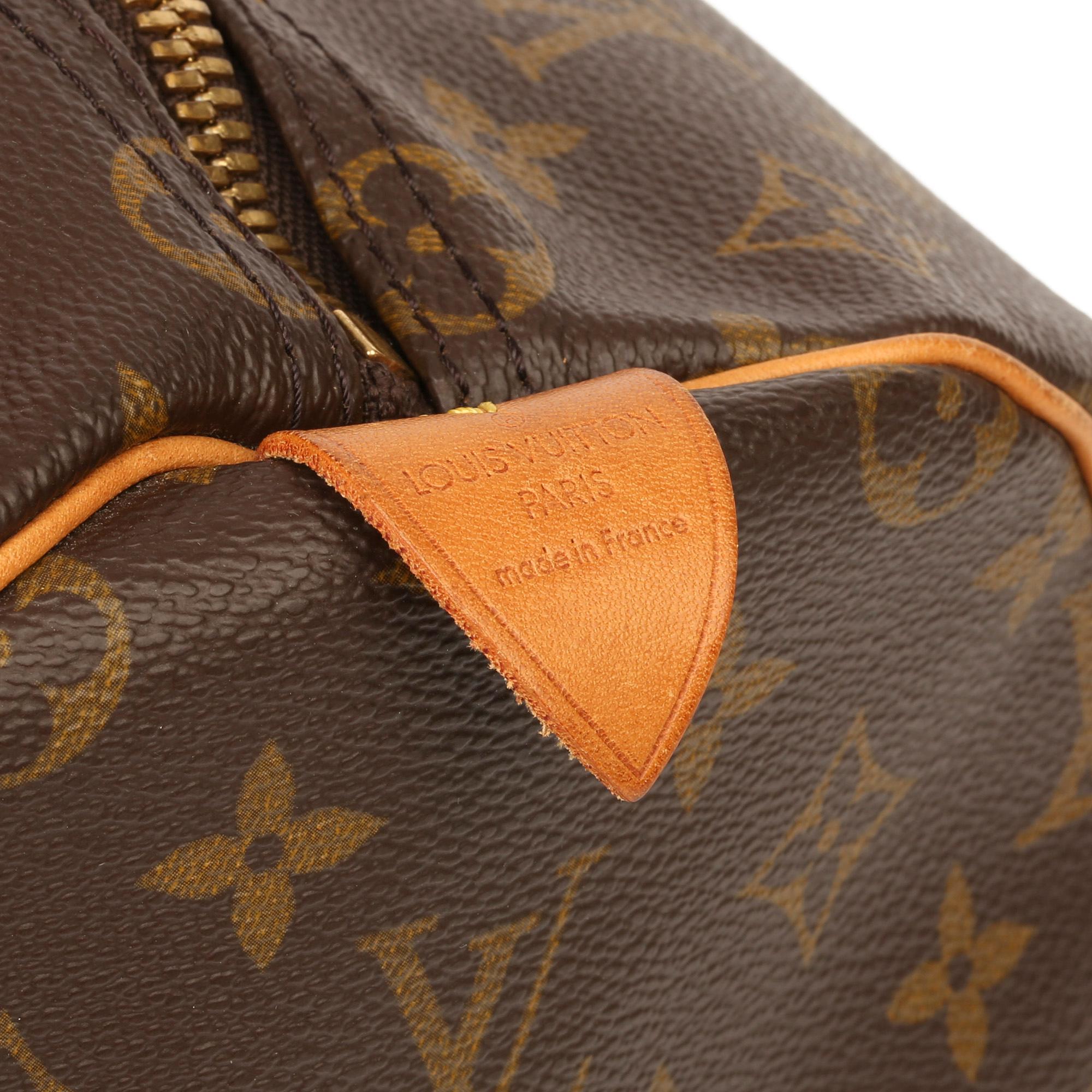Louis Vuitton Brown Monogram Coated Canvas & Vachetta Leather Vintage Keepall 50 4