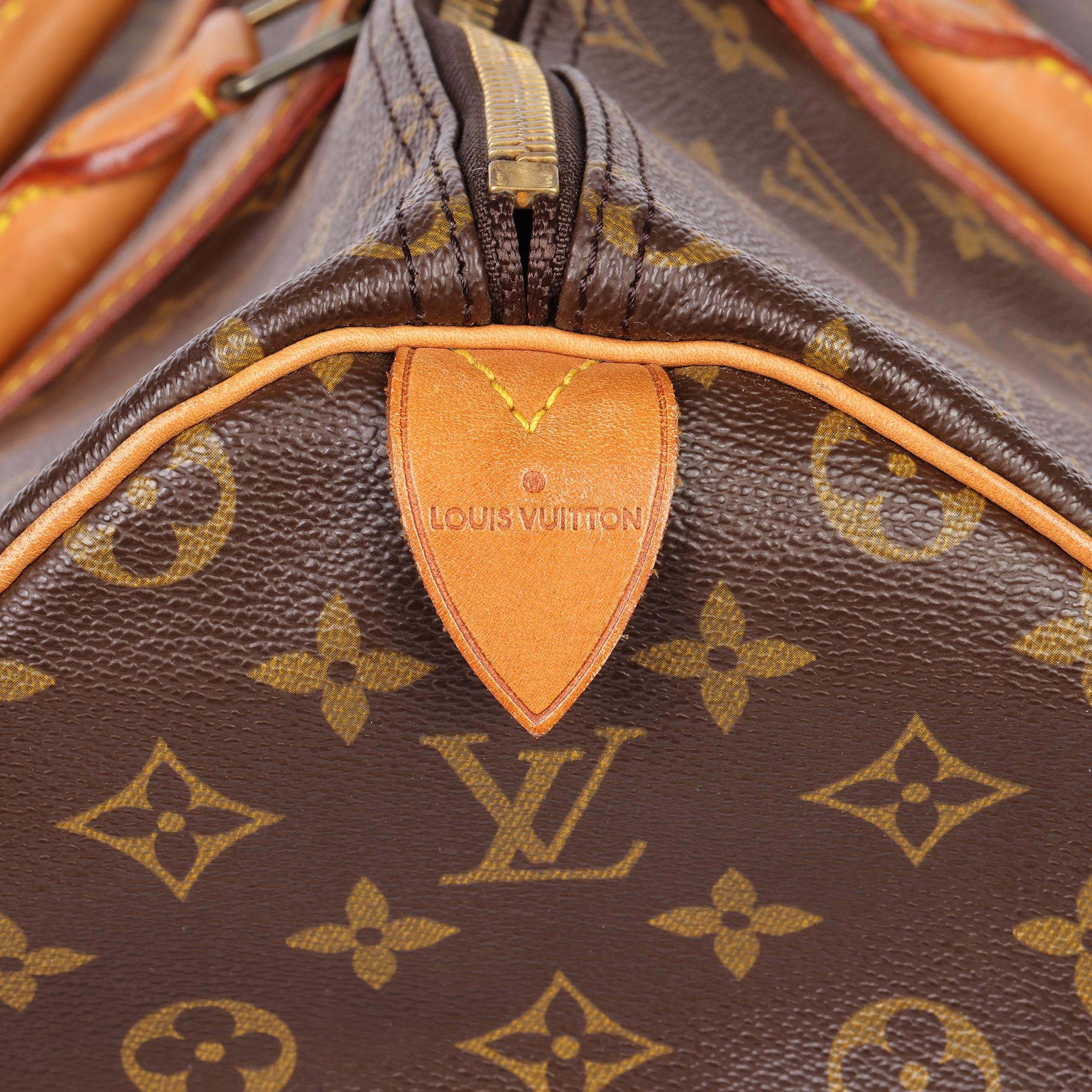 LOUIS VUITTON Brown Monogram Coated Canvas & Vachetta Leather Vintage Keepall 50 1