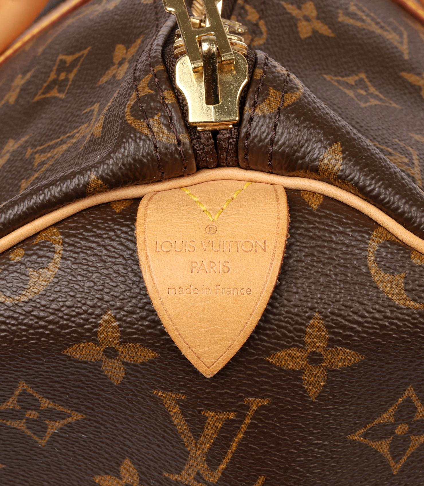 Louis Vuitton Brown Monogram Coated Canvas & Vachetta Leather Vintage Keepall 50 4