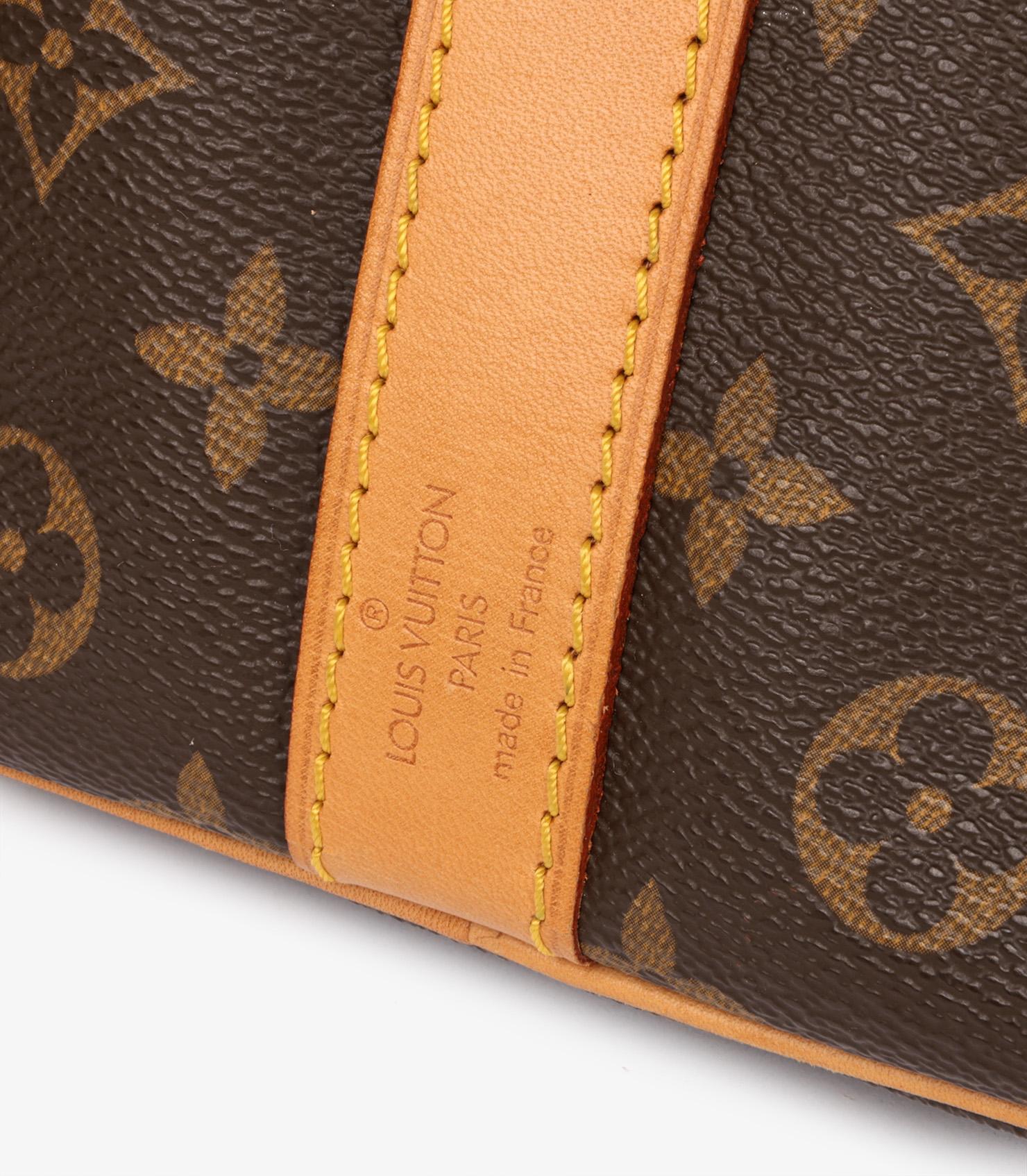 Louis Vuitton Brown Monogram Coated Canvas & Vachetta Leather Vintage Keepall 50 4