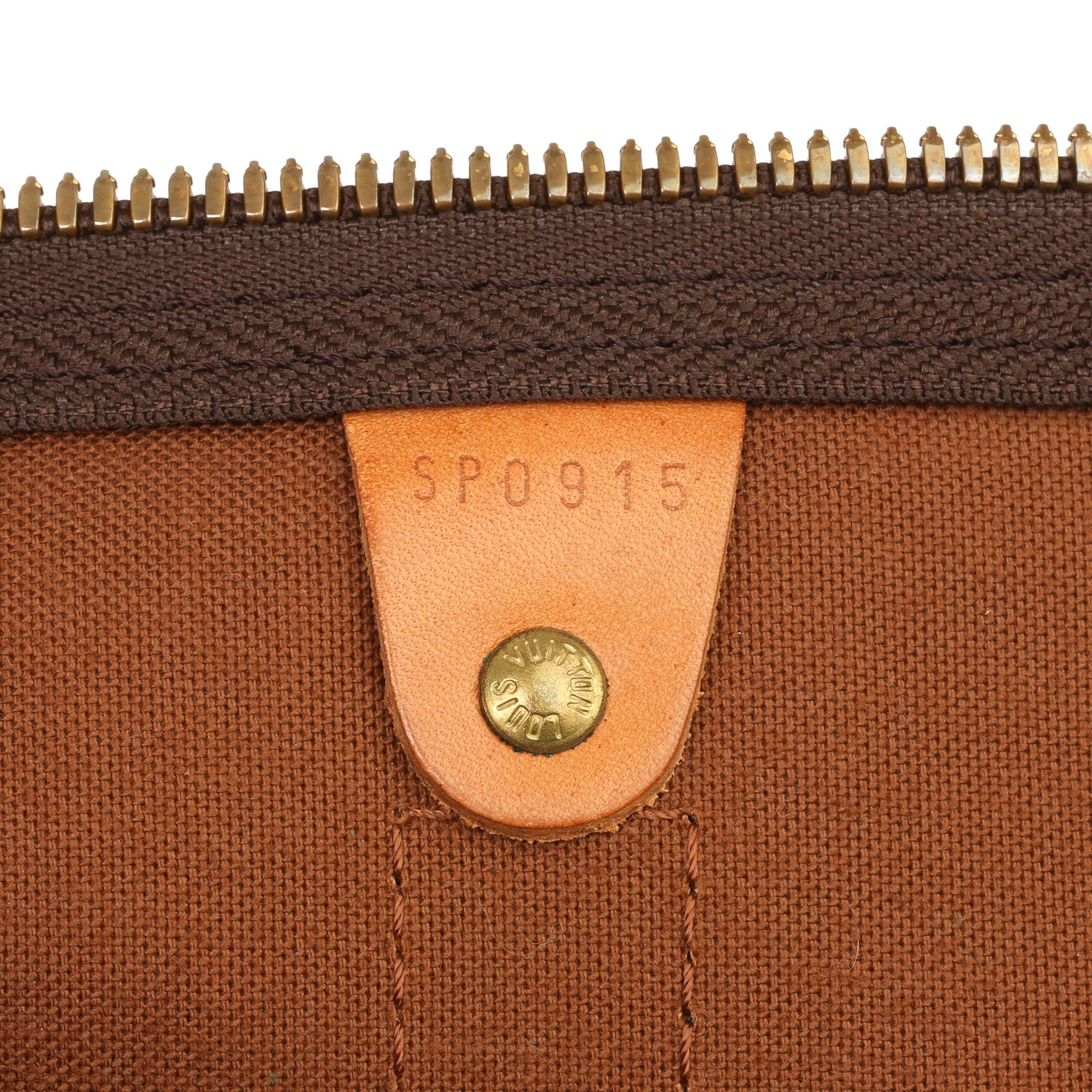 Louis Vuitton Brown Monogram Coated Canvas & Vachetta Leather Vintage Keepall 50 5