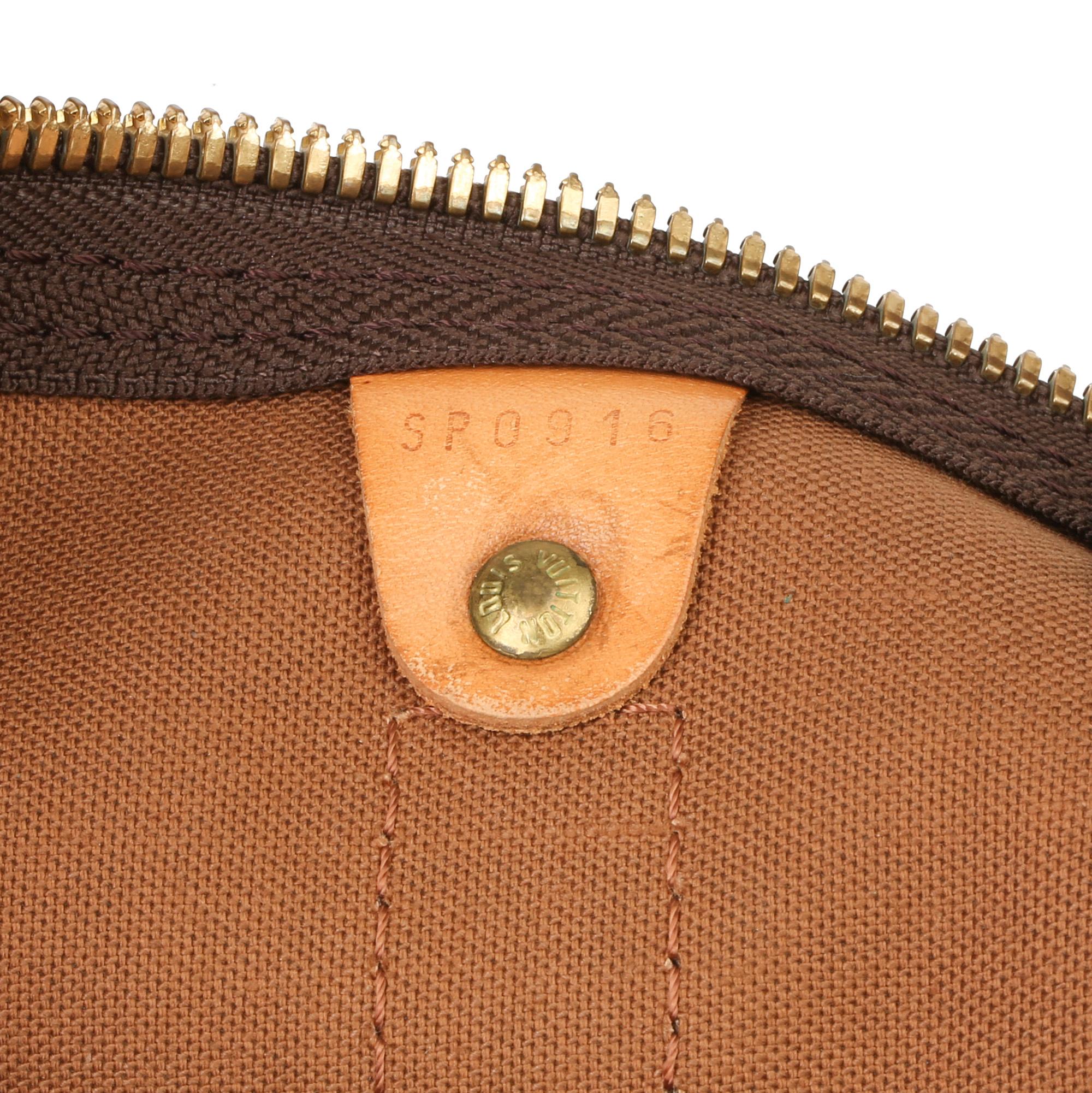 Louis Vuitton Brown Monogram Coated Canvas & Vachetta Leather Vintage Keepall 50 5