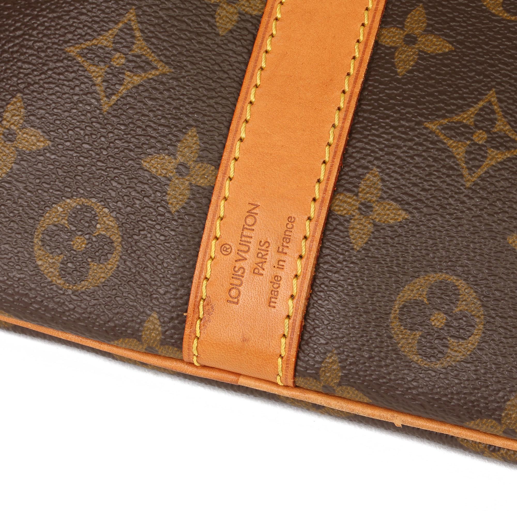 Louis Vuitton Brown Monogram Coated Canvas & Vachetta Leather Vintage Keepall 50 5