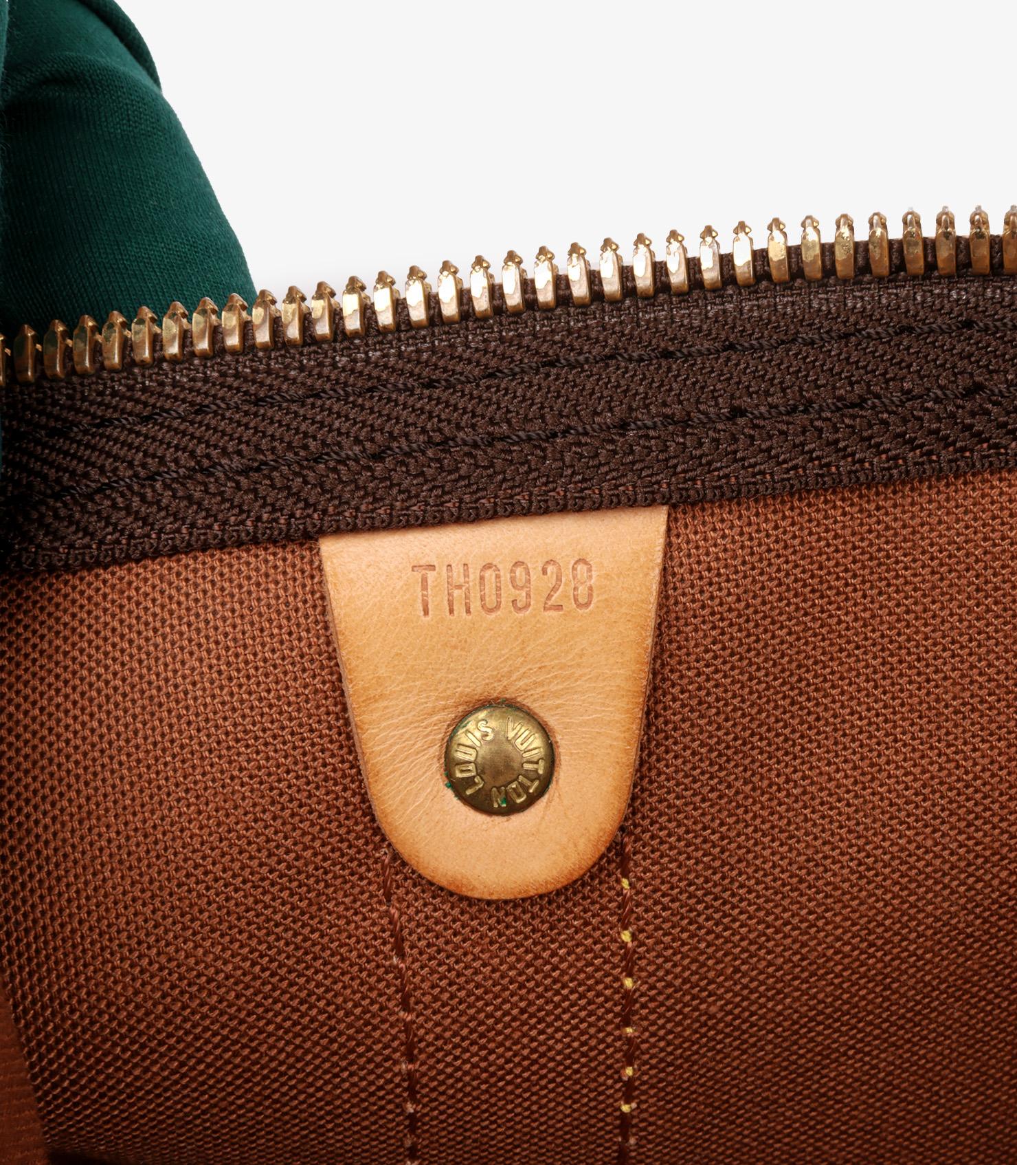 Louis Vuitton Brown Monogram Coated Canvas & Vachetta Leather Vintage Keepall 50 5