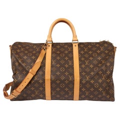Louis Vuitton Brown Monogram Coated Canvas & Vachetta Leather Vintage Keepall 50