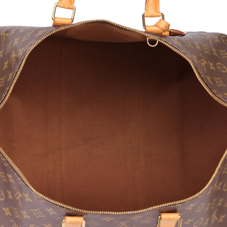 Louis Vuitton keepall 55 Dark brown Cloth ref.783588 - Joli Closet