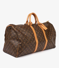 Louis Vuitton Brown Monogram Coated Canvas & Vachetta Leather Vintage Keepall 55
