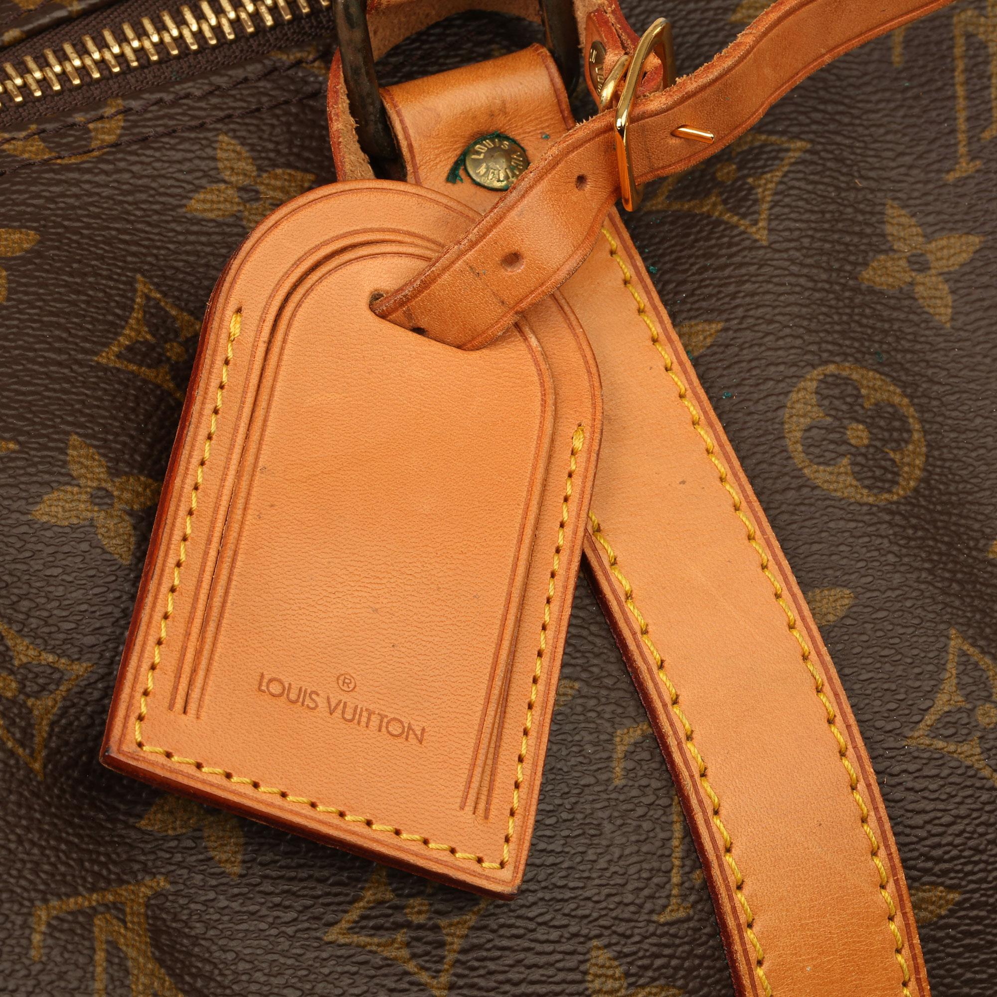 Louis Vuitton Brown Monogram Coated Canvas & Vachetta Leather Vintage Keepall 55 1