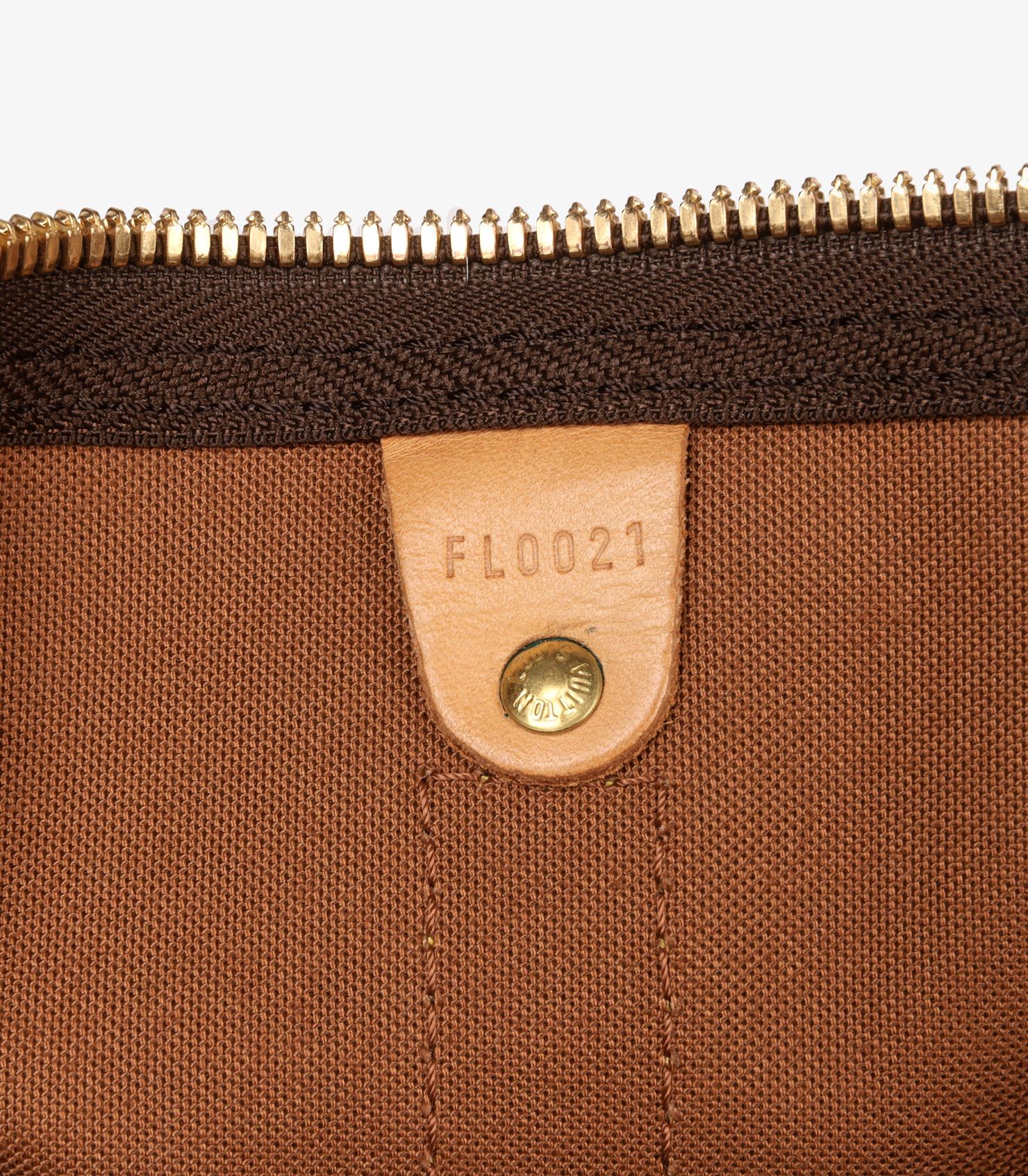 Louis Vuitton Brown Monogram Coated Canvas & Vachetta Leather Vintage Keepall 55 4