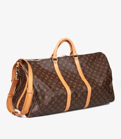 Louis Vuitton Brown Monogram Coated Canvas & Vachetta Leather Vintage Keepall 60